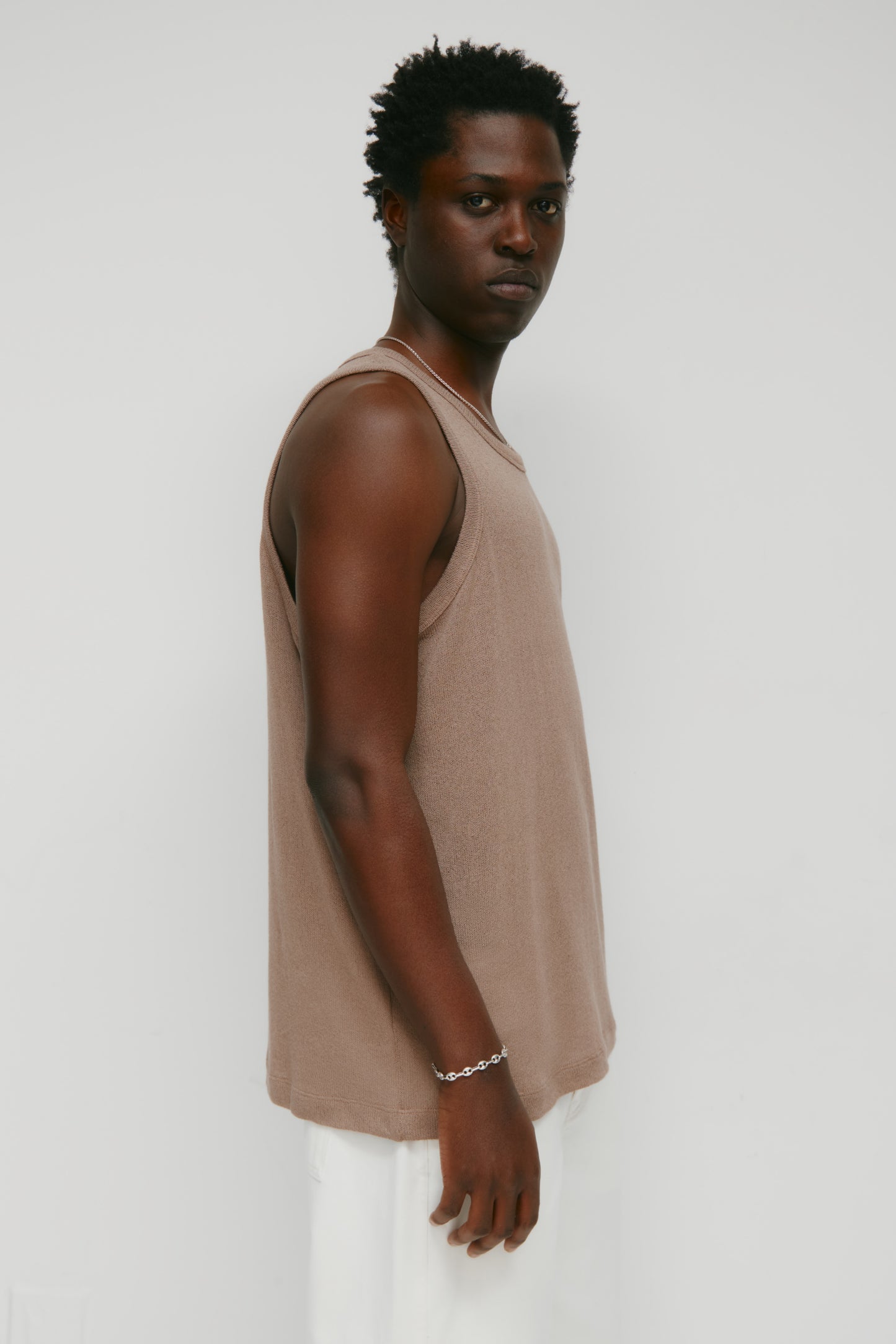 Men's Luxor Jersey Tank in Taupe
