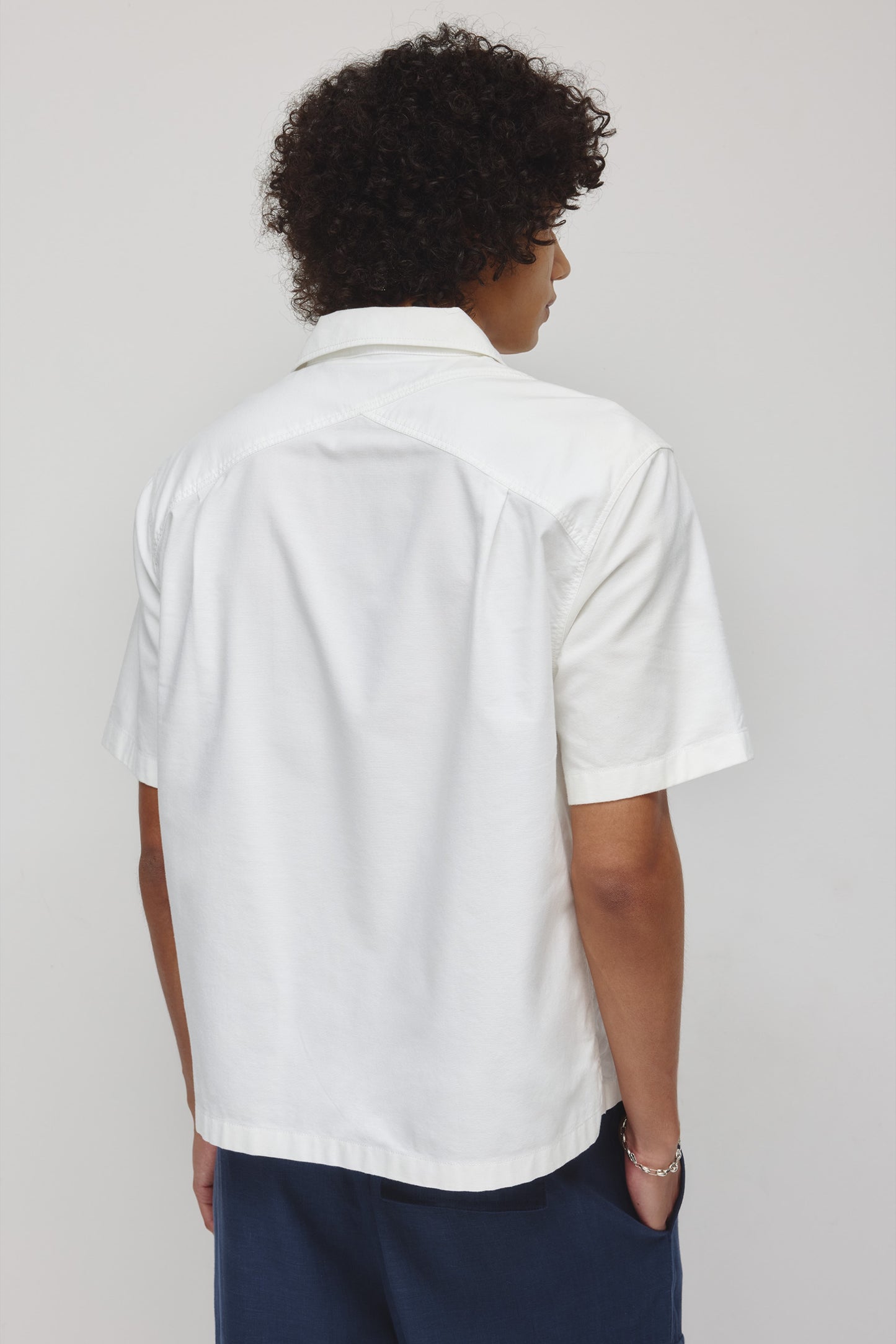Men's Oxford Camp Shirt  in White