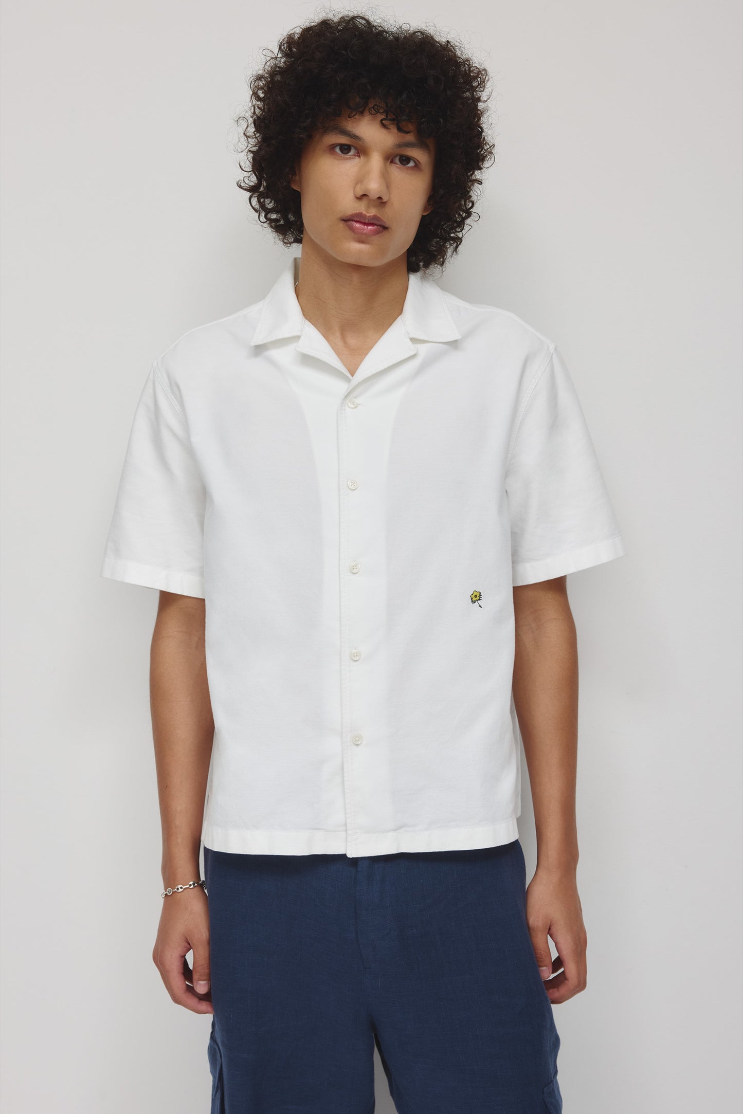 Men's Oxford Camp Shirt  in White