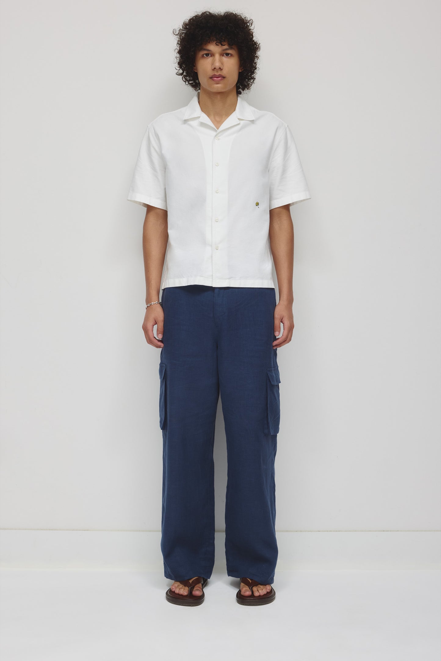 Men's Oxford Camp Shirt  in White