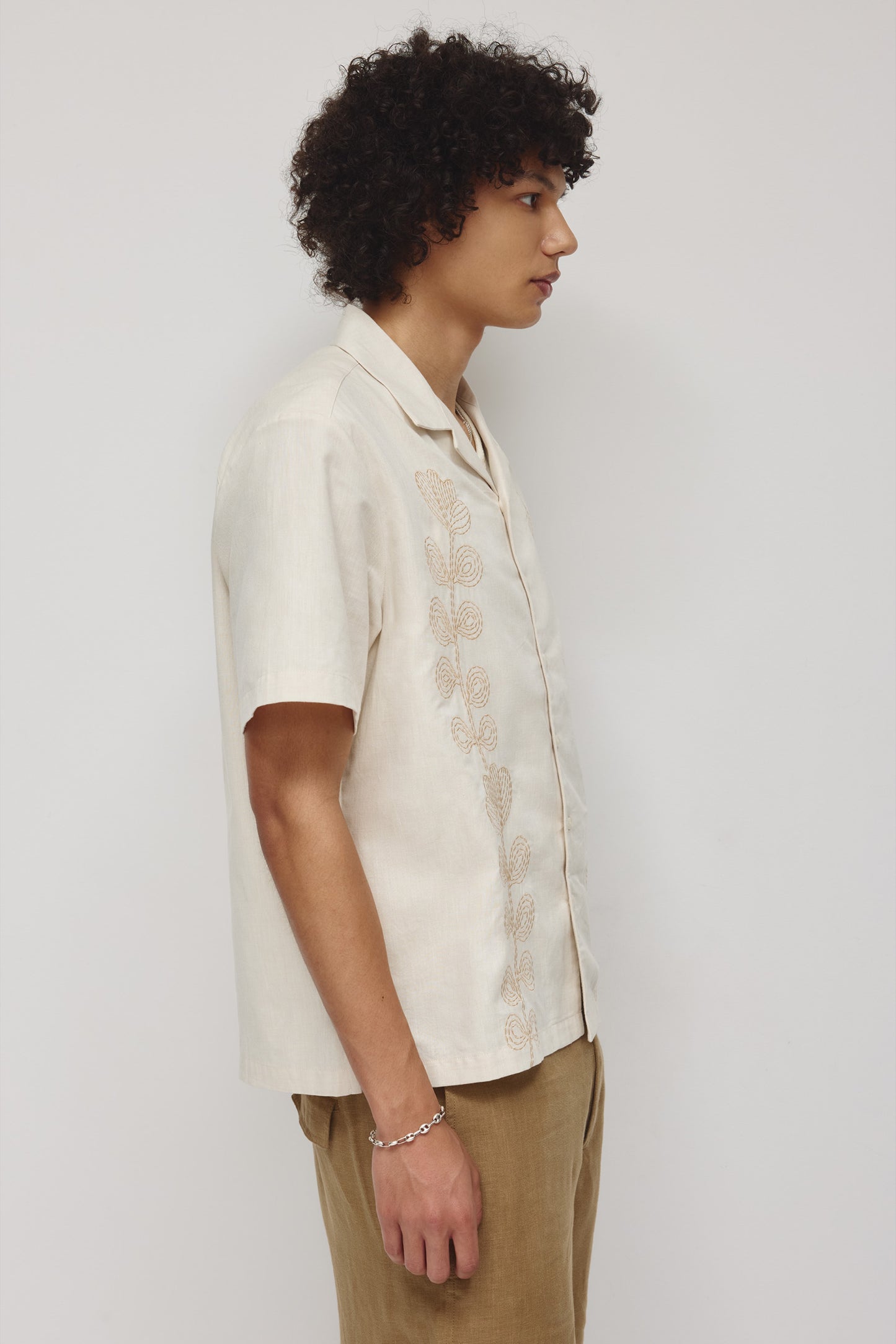 Men's Linen Camp Shirt in Natural