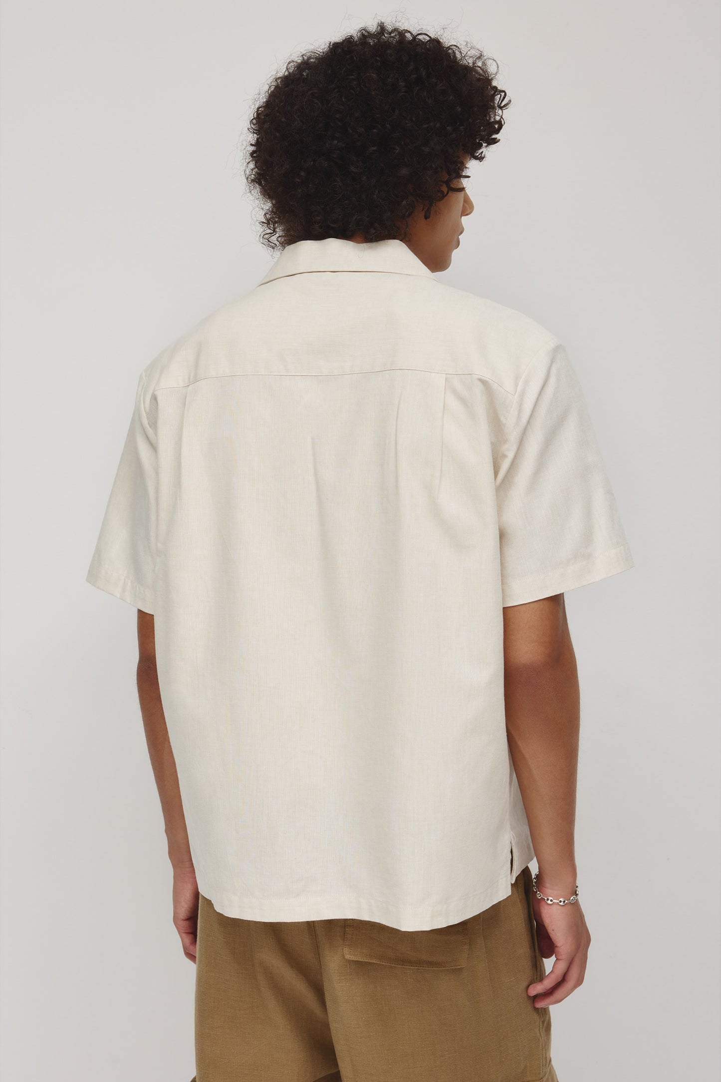 Men's Linen Camp Shirt in Natural