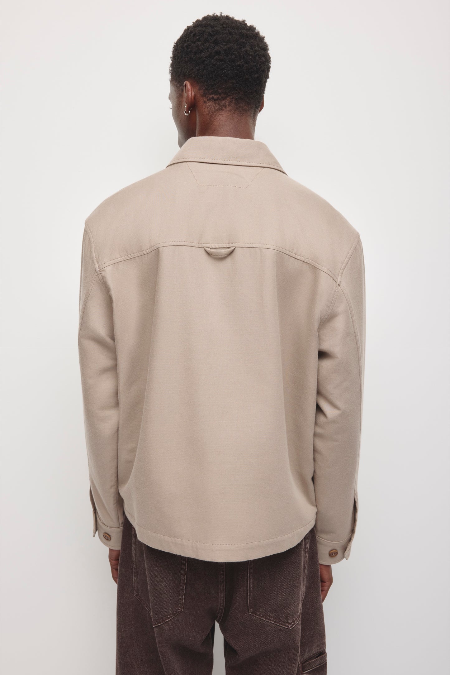 Men's Patchwork Varsity Jacket in Teak Plaid