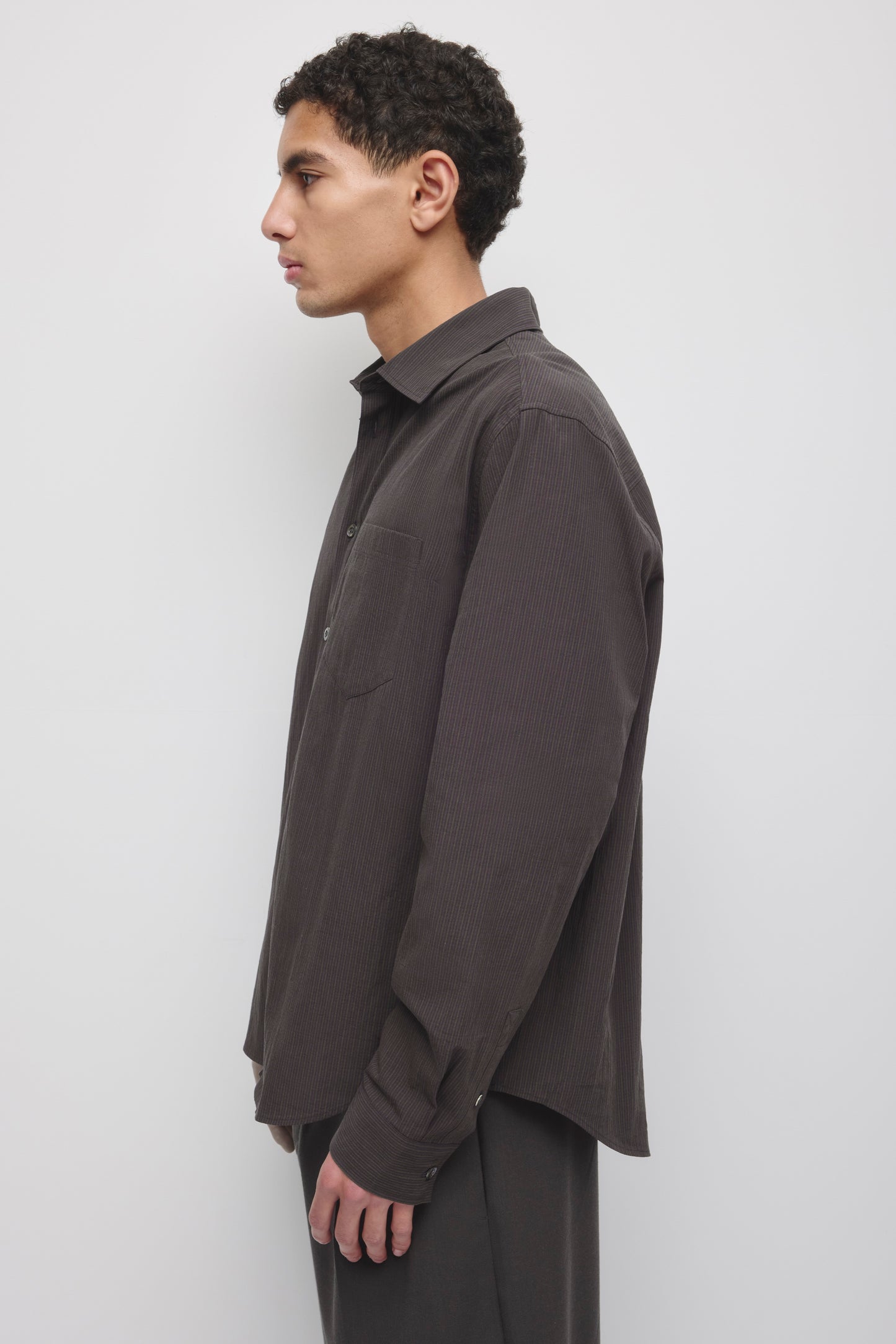 Men's Relaxed Check Shirt in Pitch Navy/Taupe Check