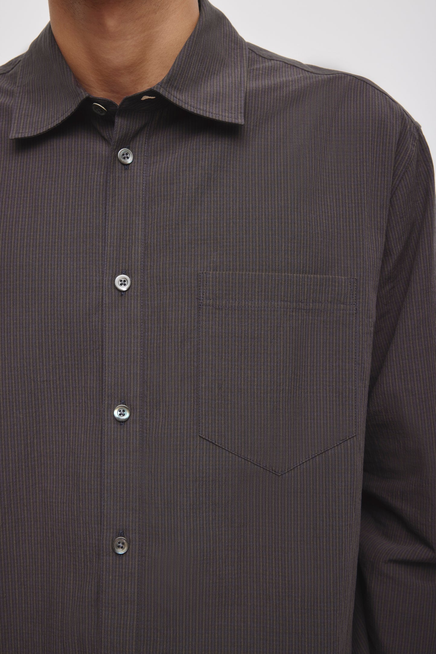 Men's Relaxed Check Shirt in Pitch Navy/Taupe Check