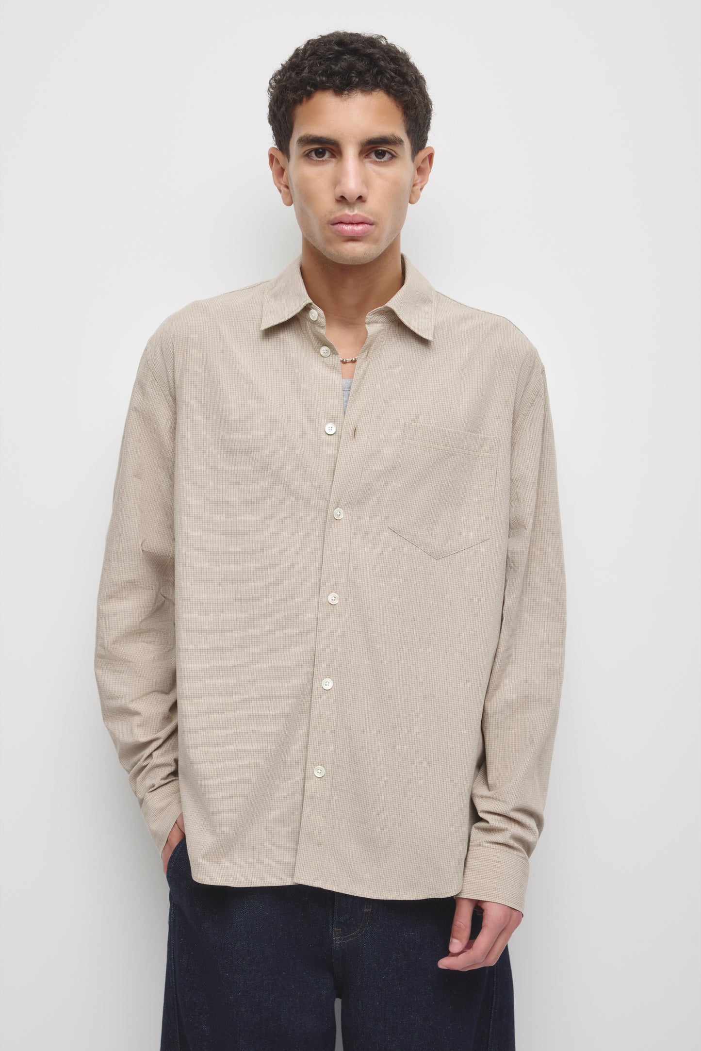 Men's Relaxed Check Shirt in Teak Check