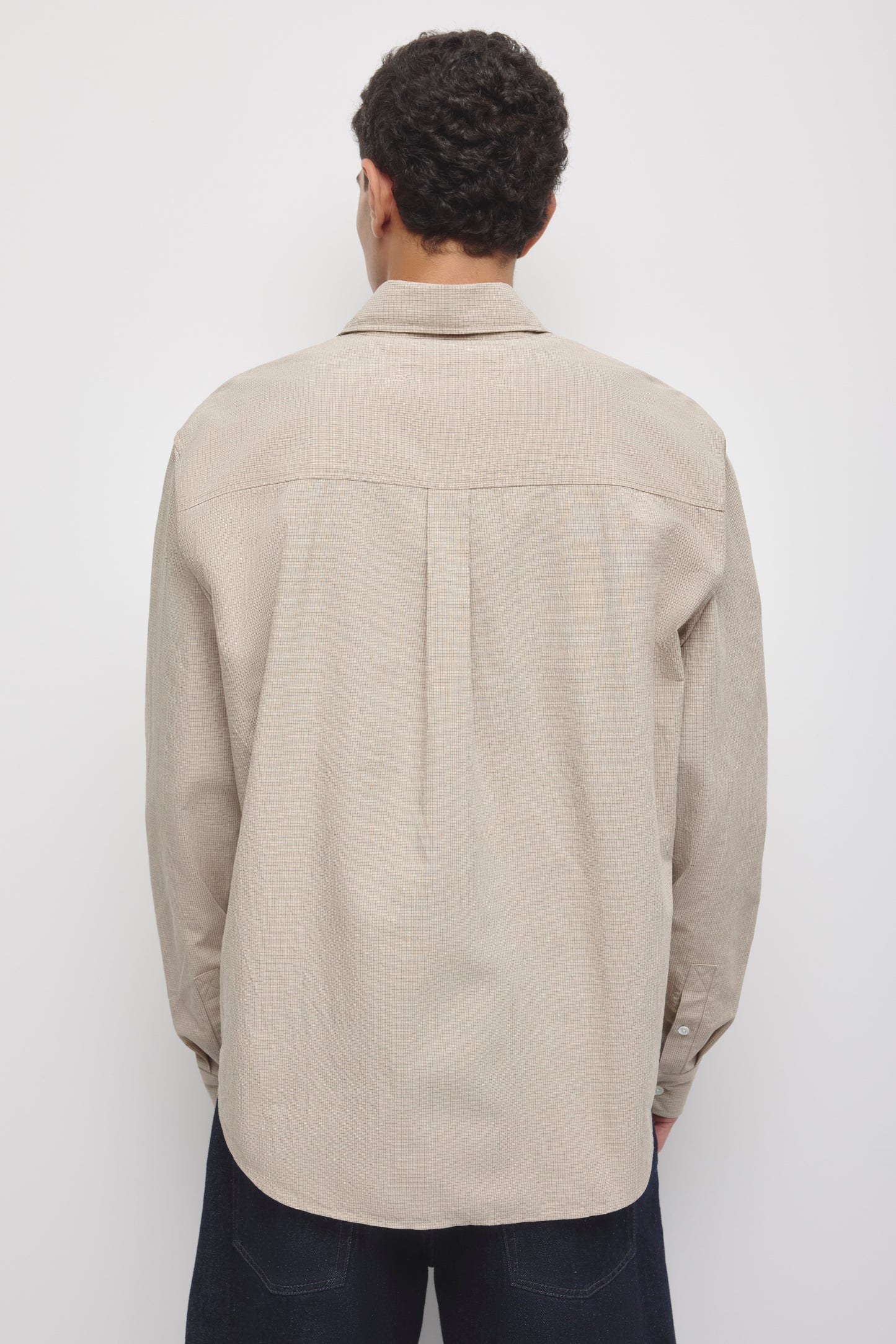 Men's Relaxed Check Shirt in Teak Check