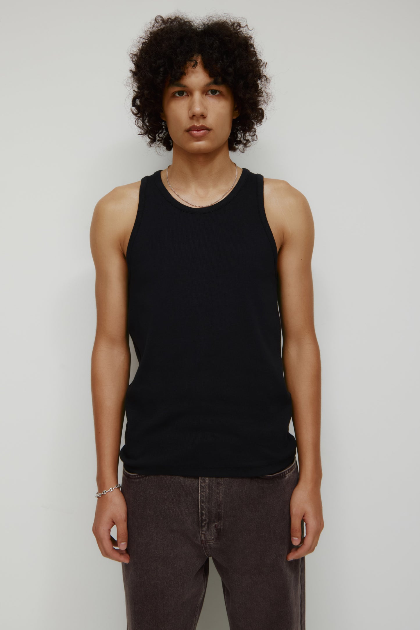 Men's Rib Tank in Black