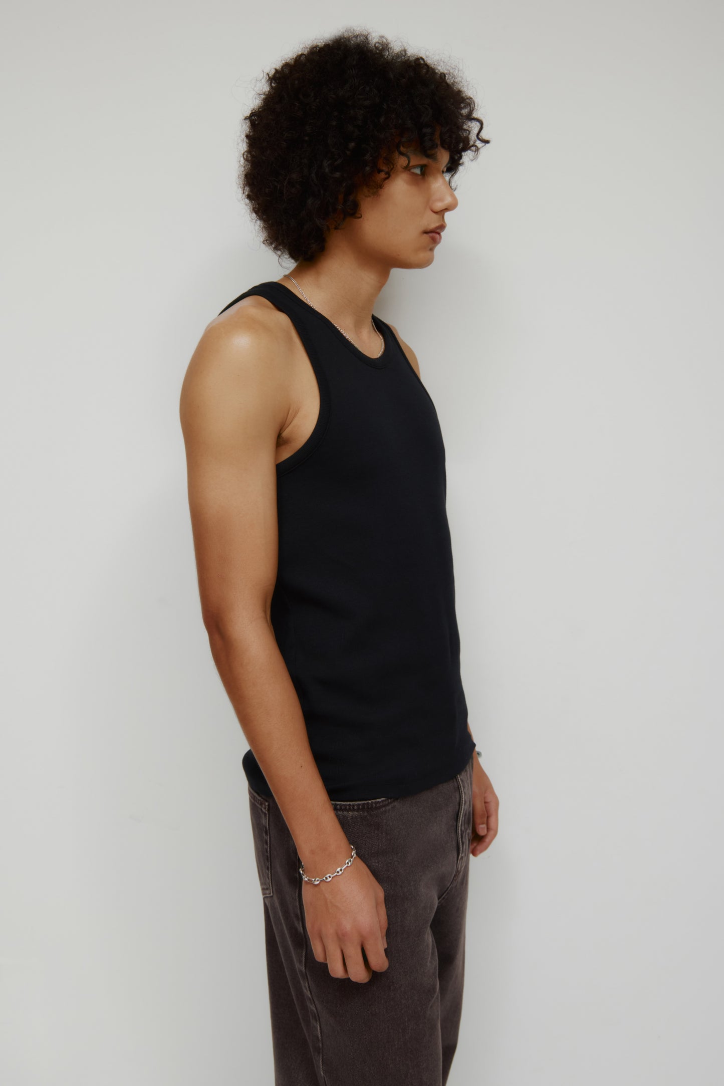 Men's Rib Tank in Black