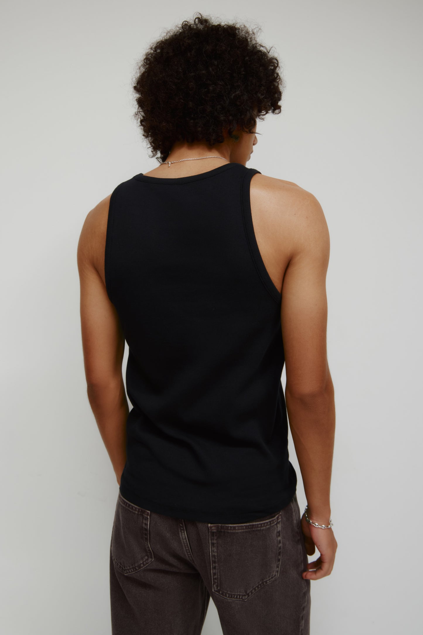 Men's Rib Tank in Black
