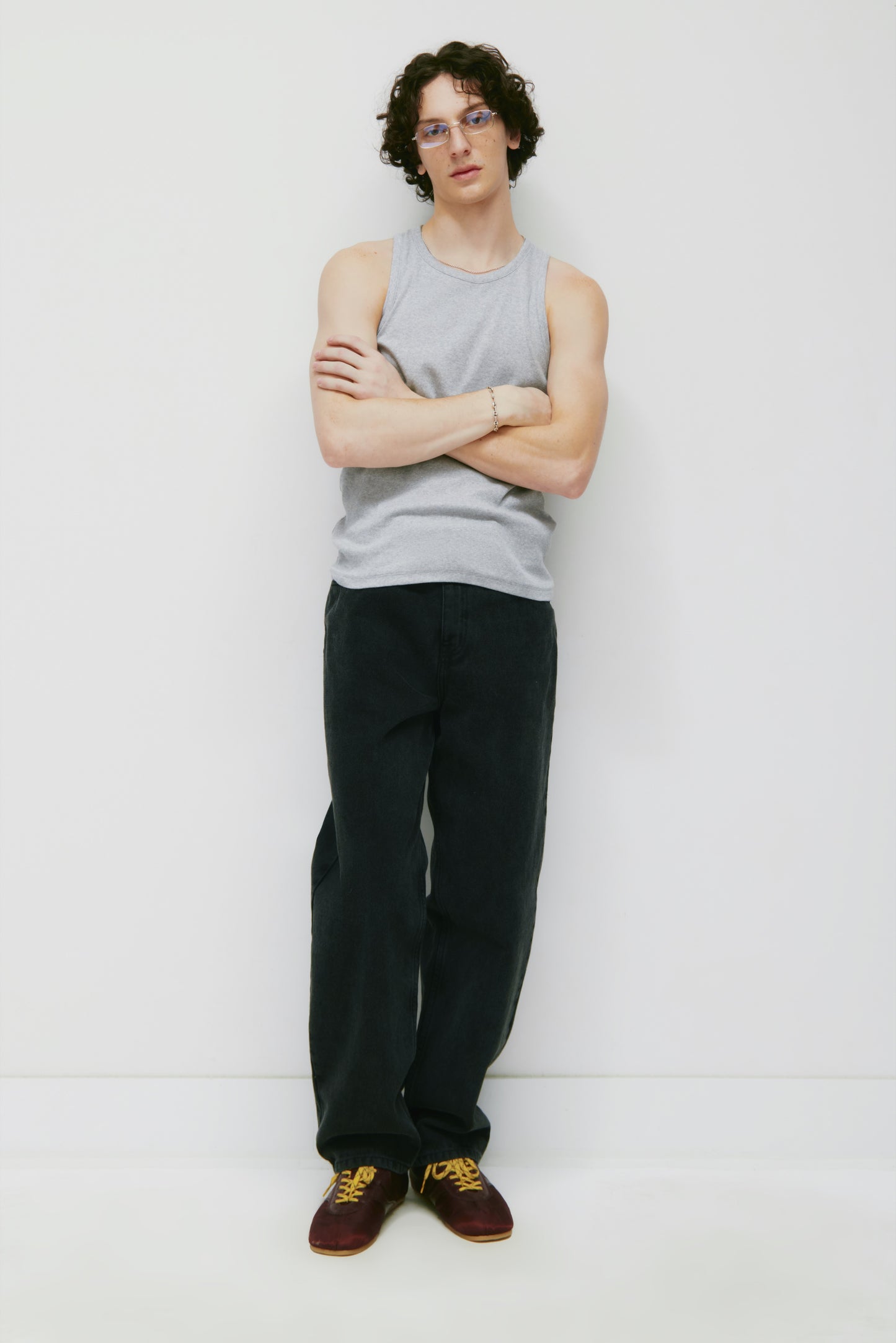 Men's Rib Tank in Heather Grey