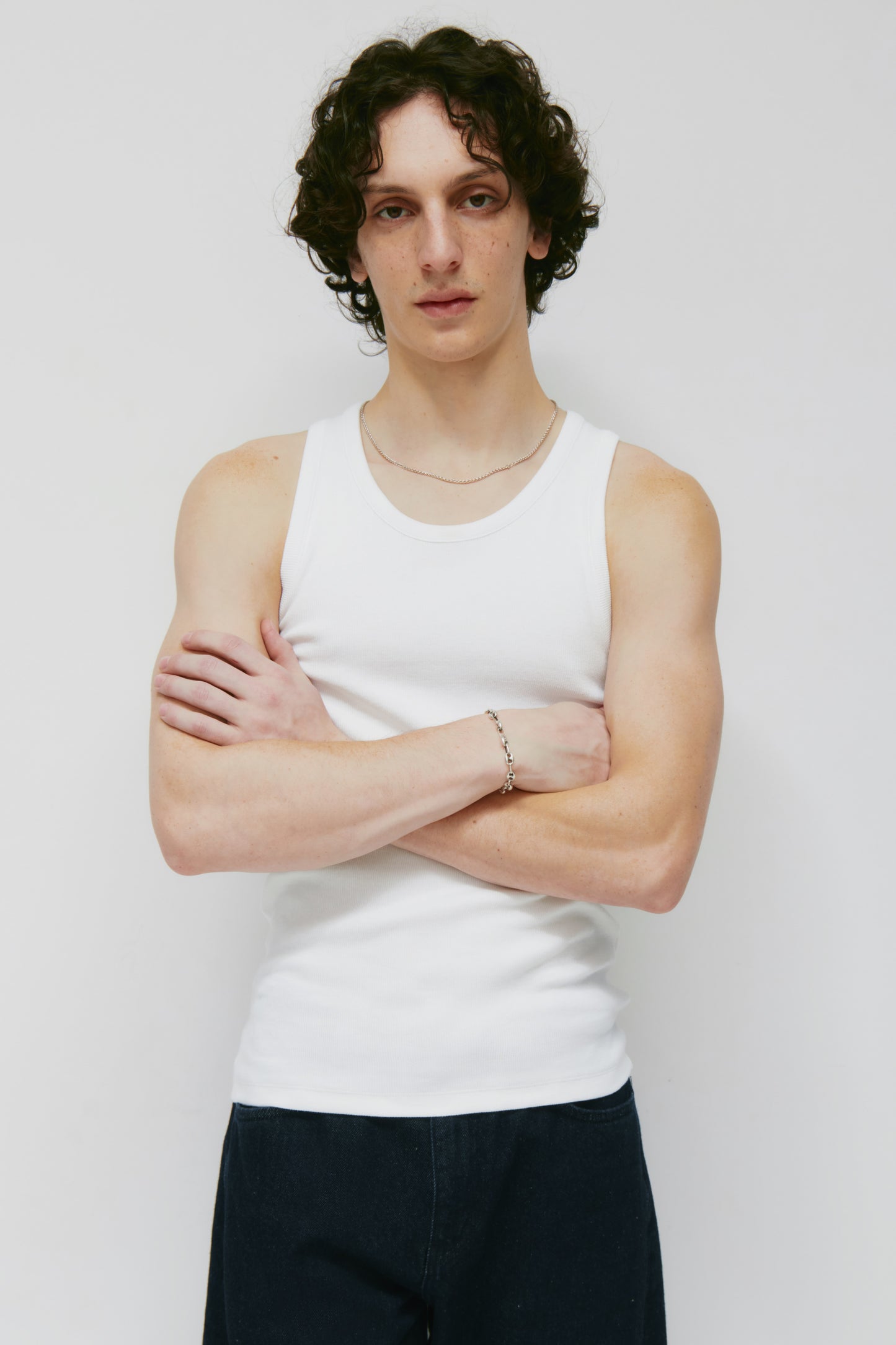 Men's Rib Tank in White