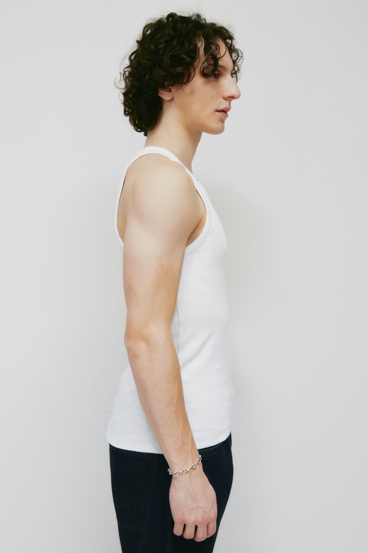 Men's Rib Tank in White