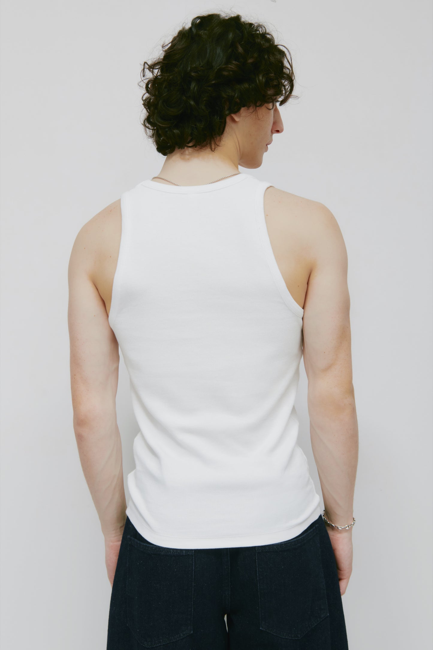 Men's Rib Tank in White