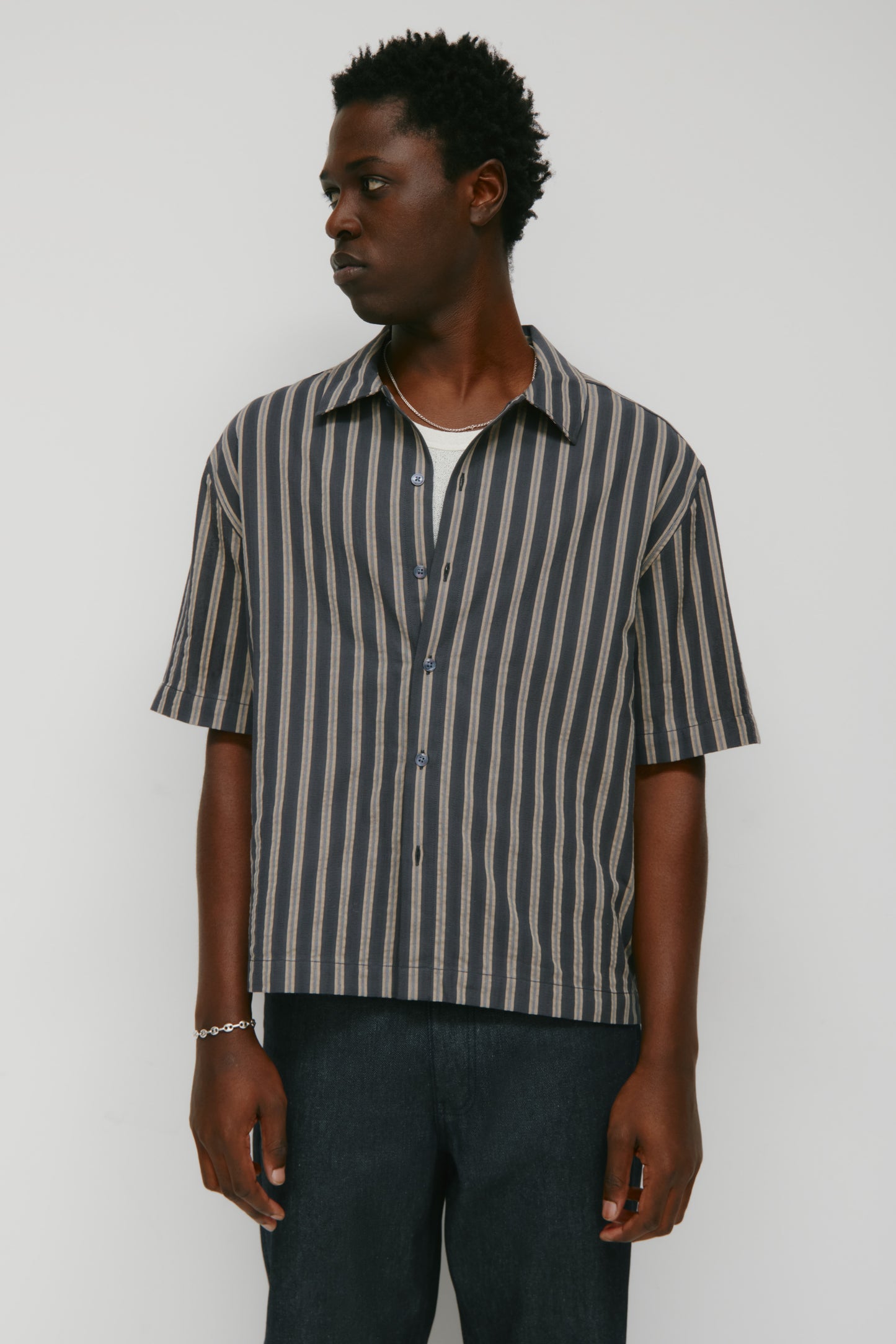Men's Sadeem Shirt in Pitch Navy/Otter