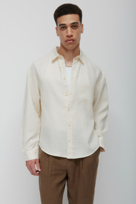 Men's Sila Linen Shirt in Natural