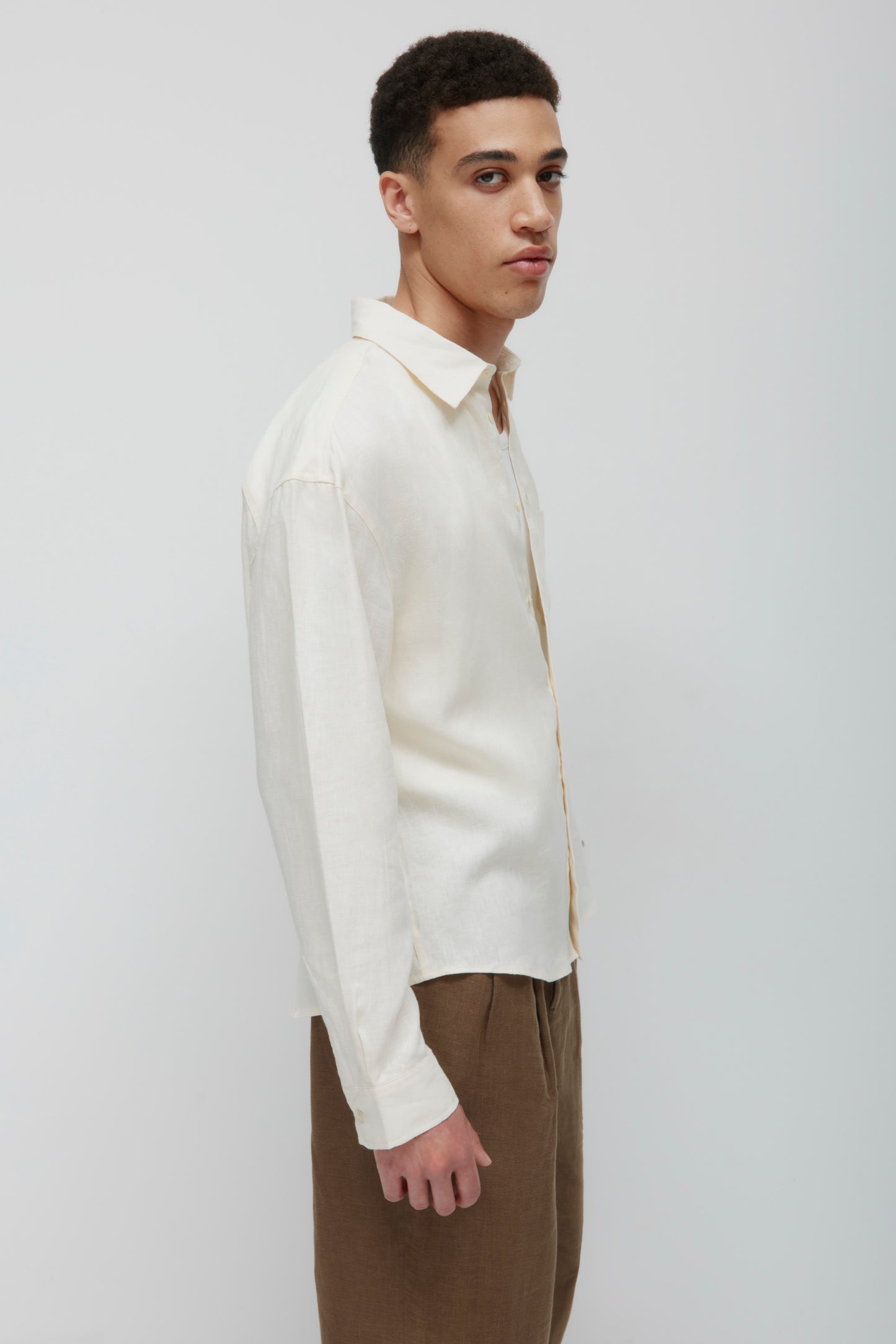 Men's Sila Linen Shirt in Natural