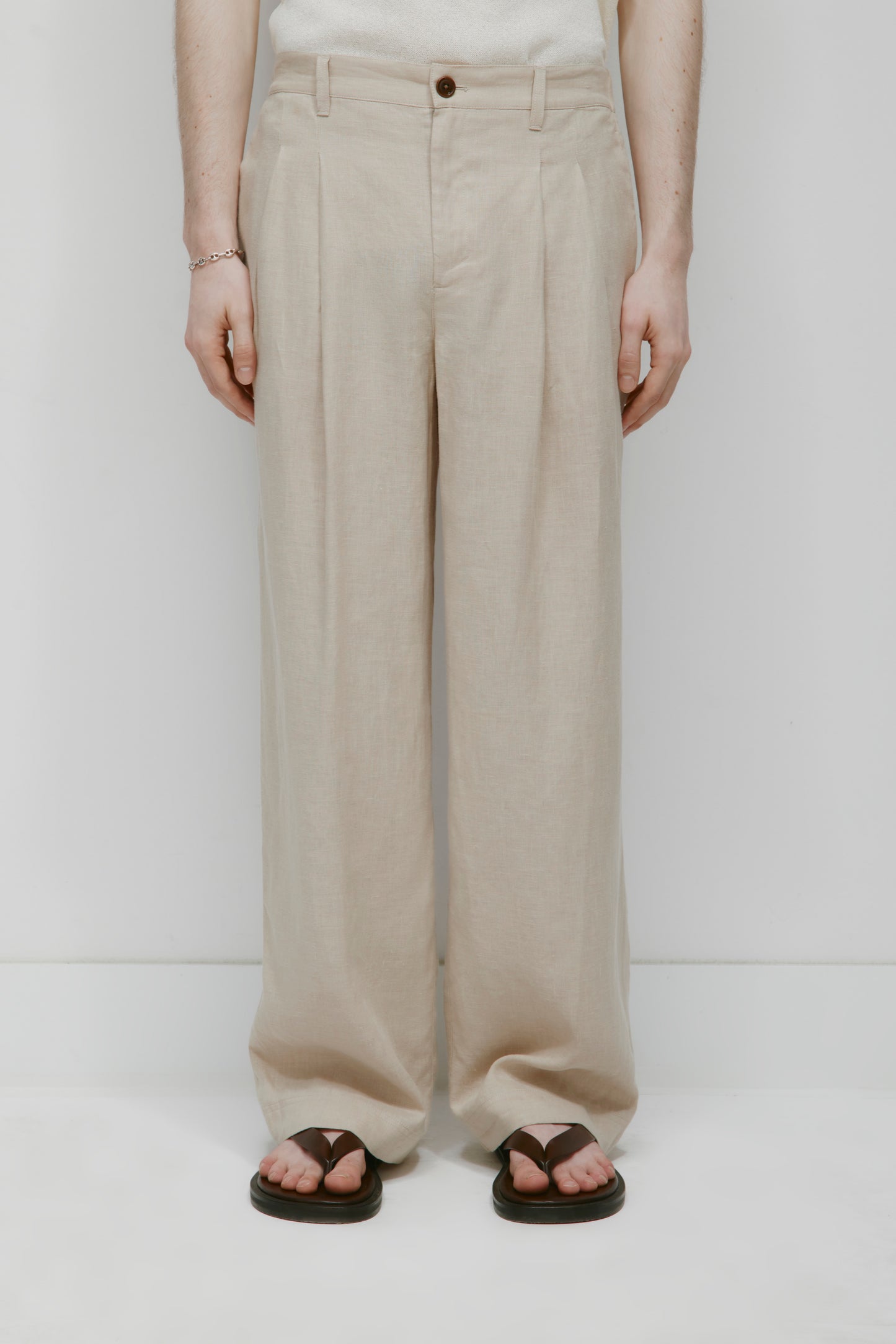 Men's Sila Linen Trouser in Stone
