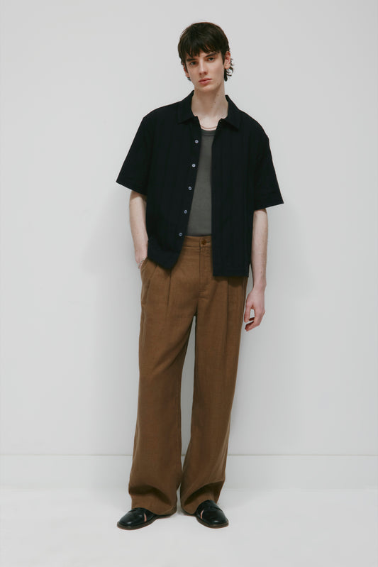 Men's Sila Linen Trouser in Teak