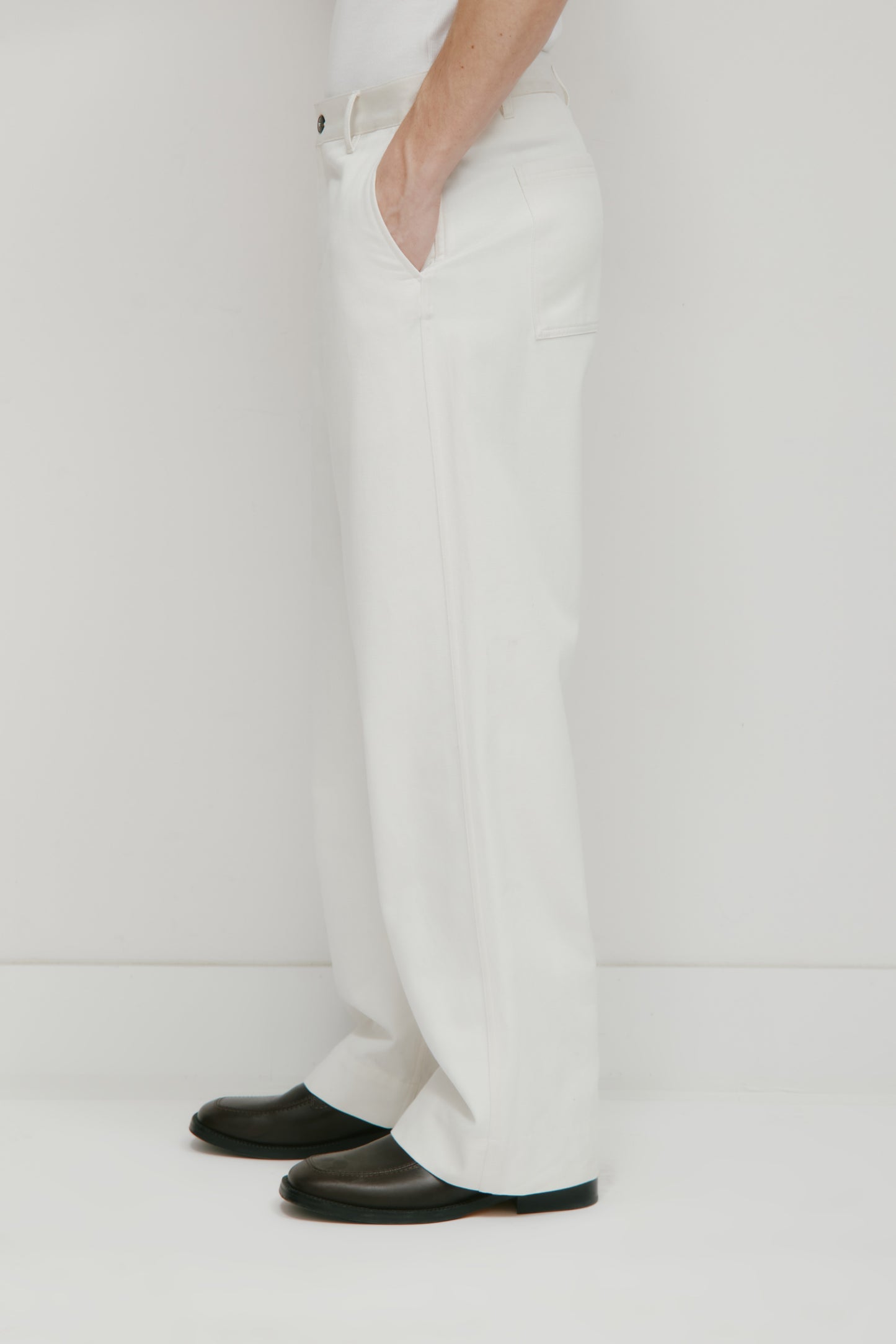 Men's Slouchy Buma Trouser in Marshmallow