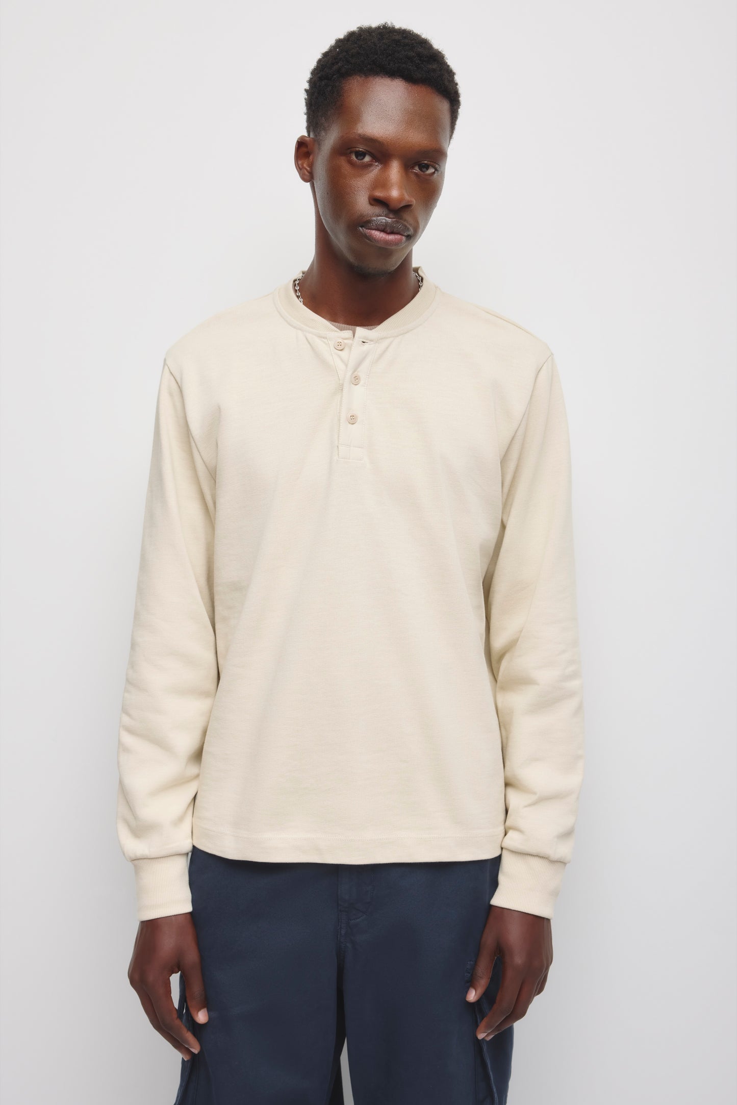 Men's Slub Henley in Birch