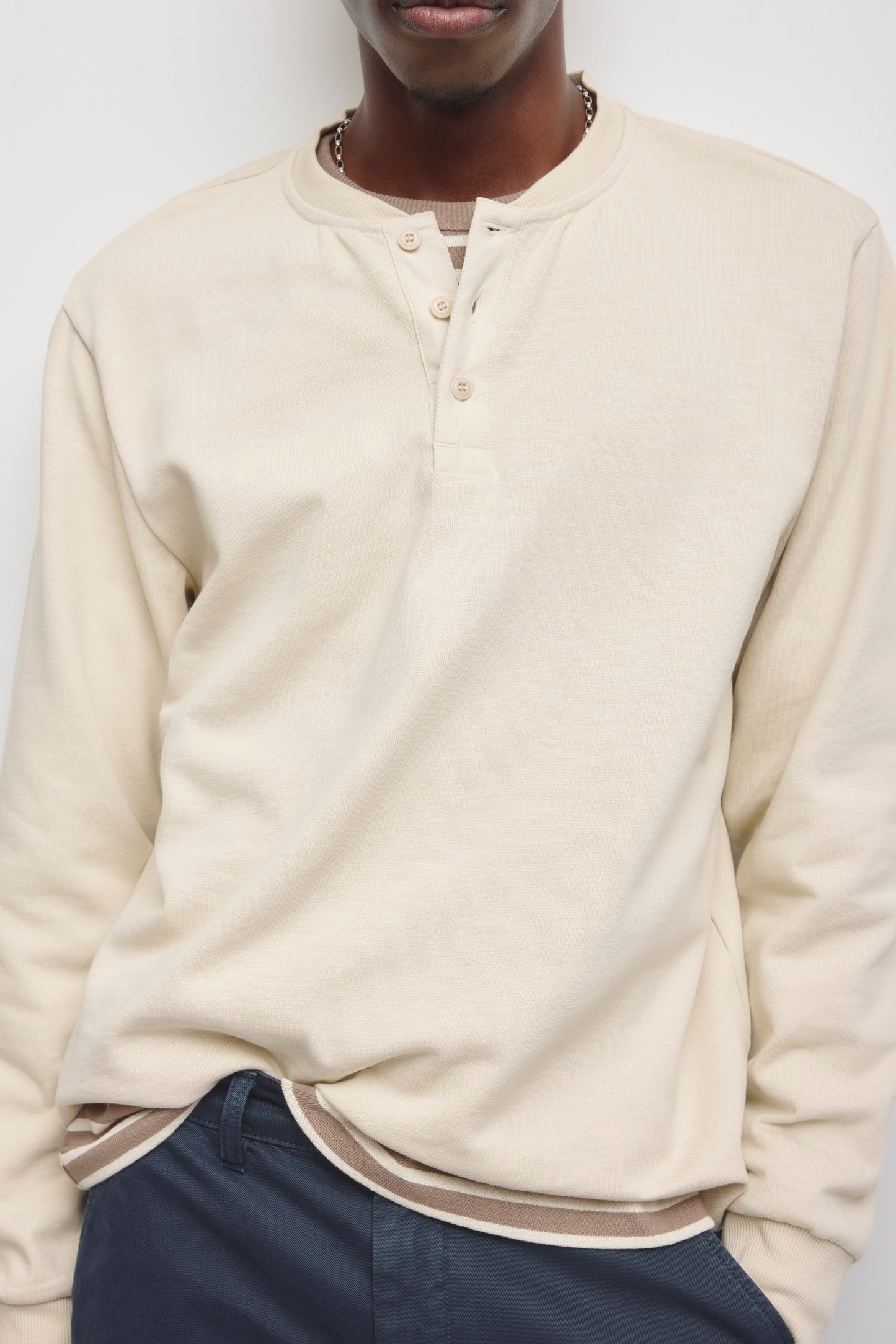 Men's Slub Henley in Birch