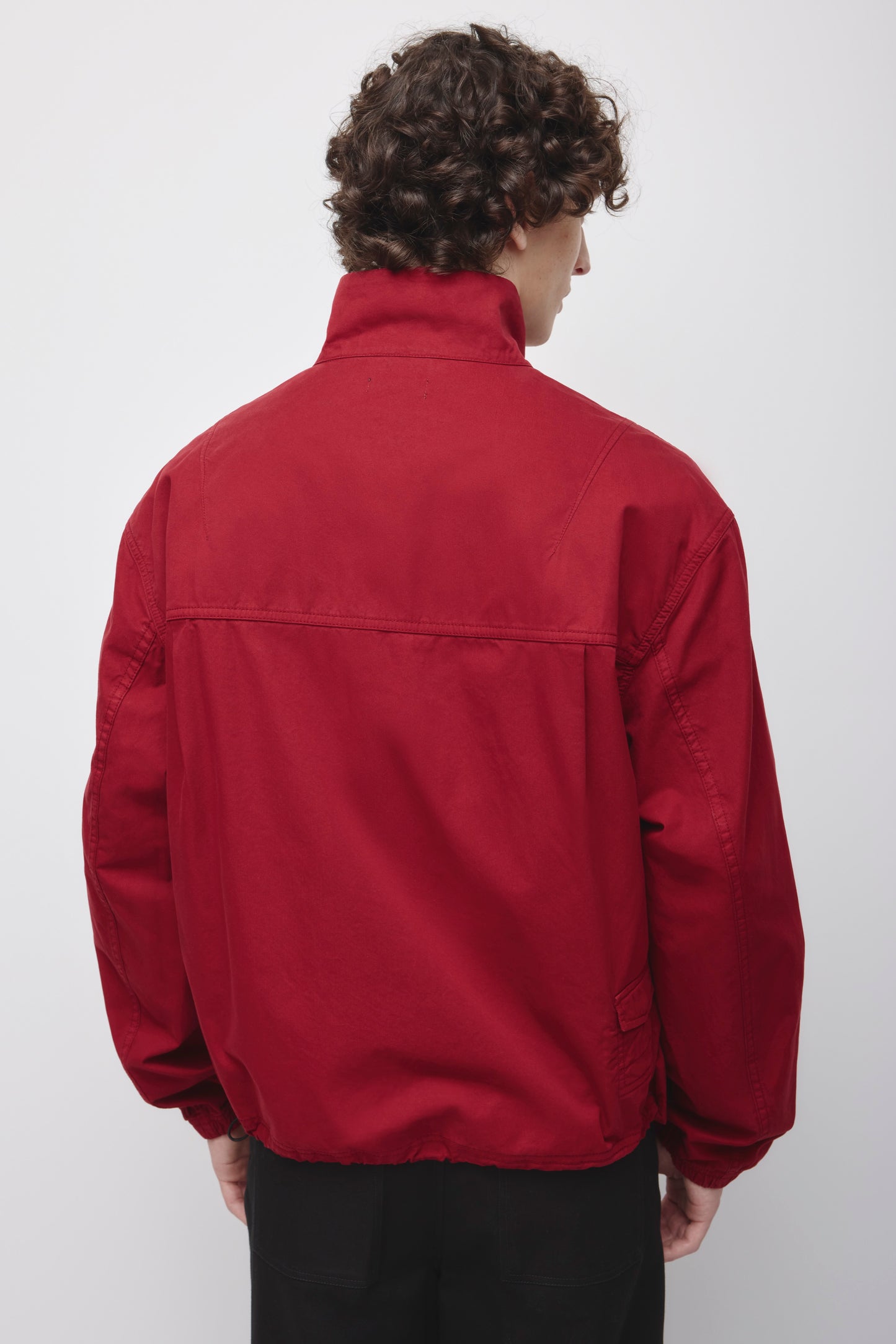 Men's Stand Collar Jacket in Carmine