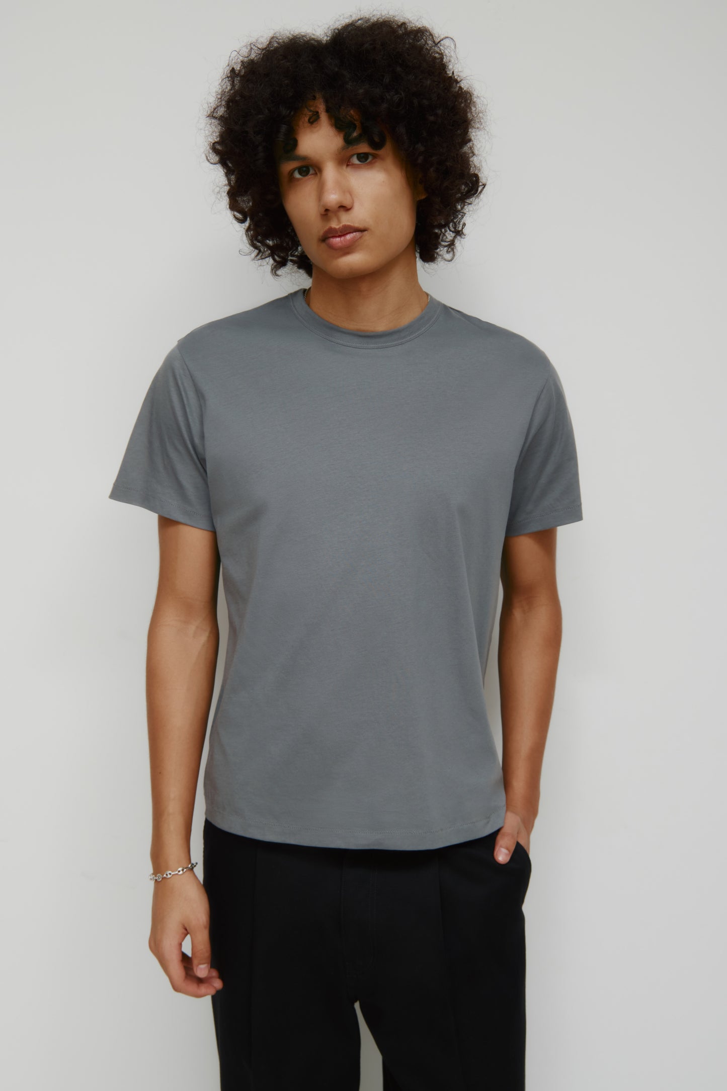 Men's Superfine Crew in Lava Smoke
