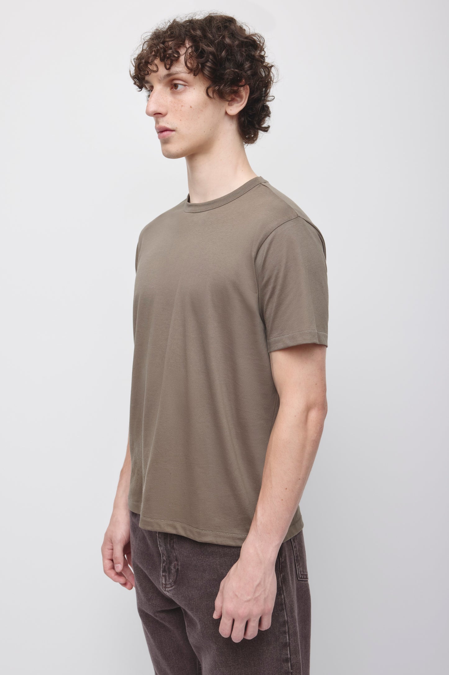 Men's Superfine Crew in Truffle