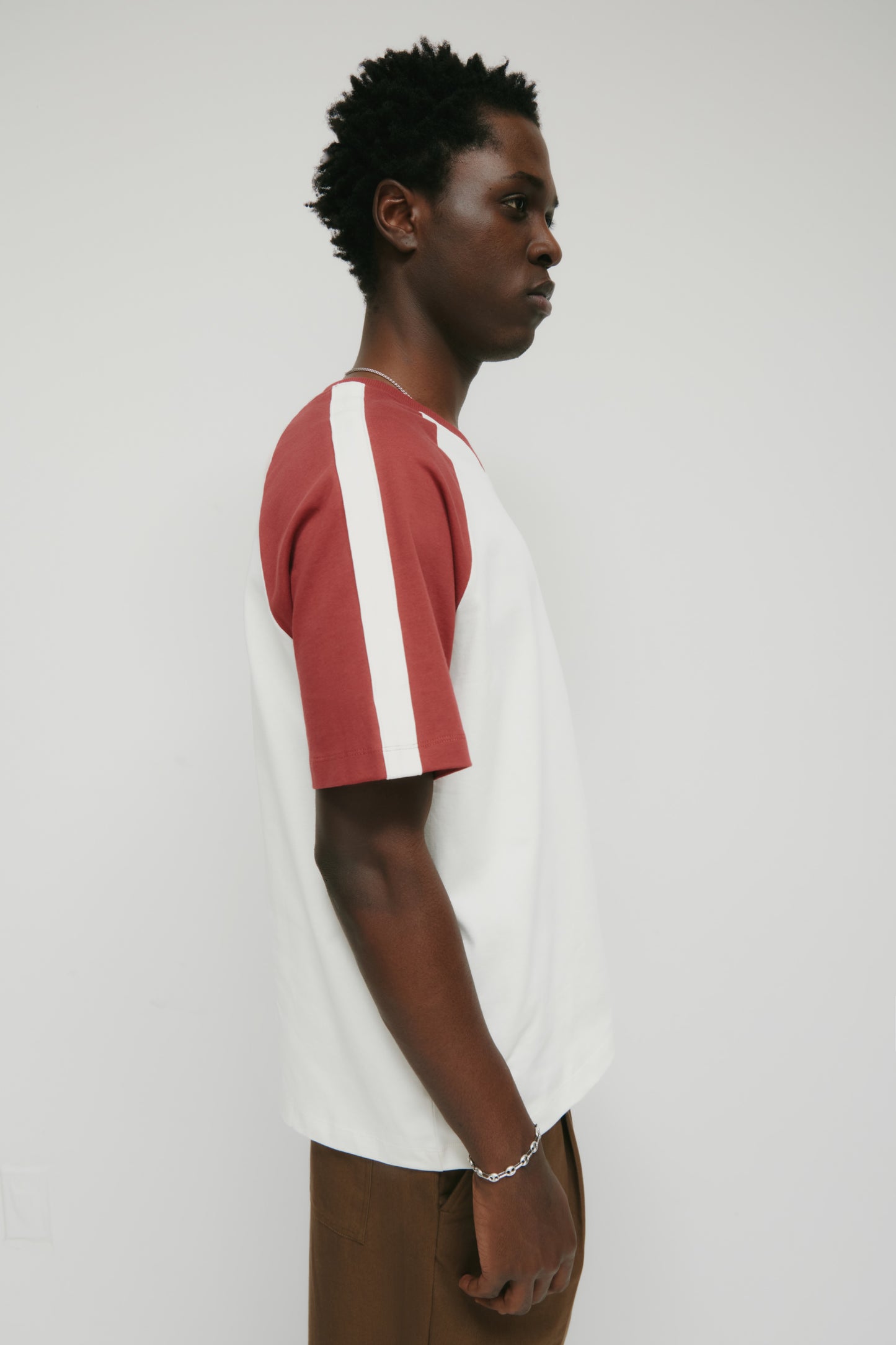 Men's Varsity V-Neck in Marshmallow/Yakimo