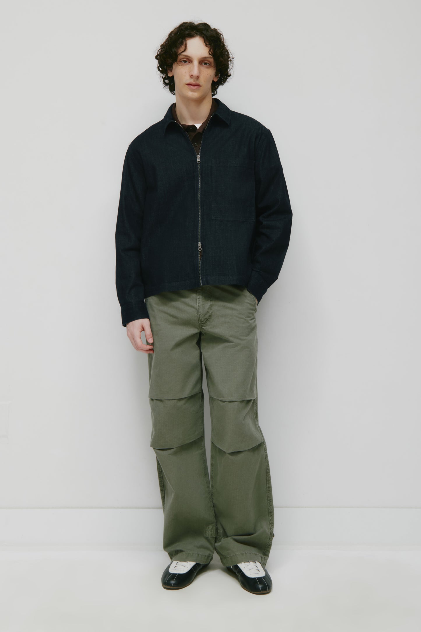Men's Yafi Zip Shirt in Rinse