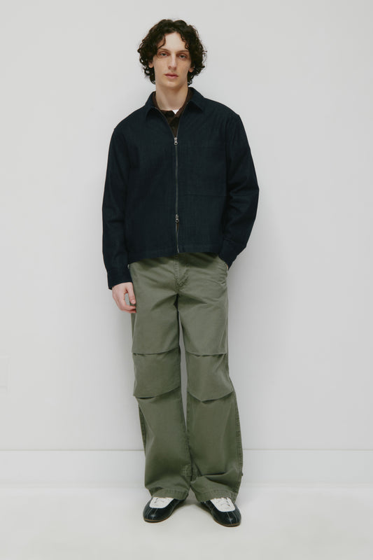 Men's Yafi Zip Shirt in Rinse