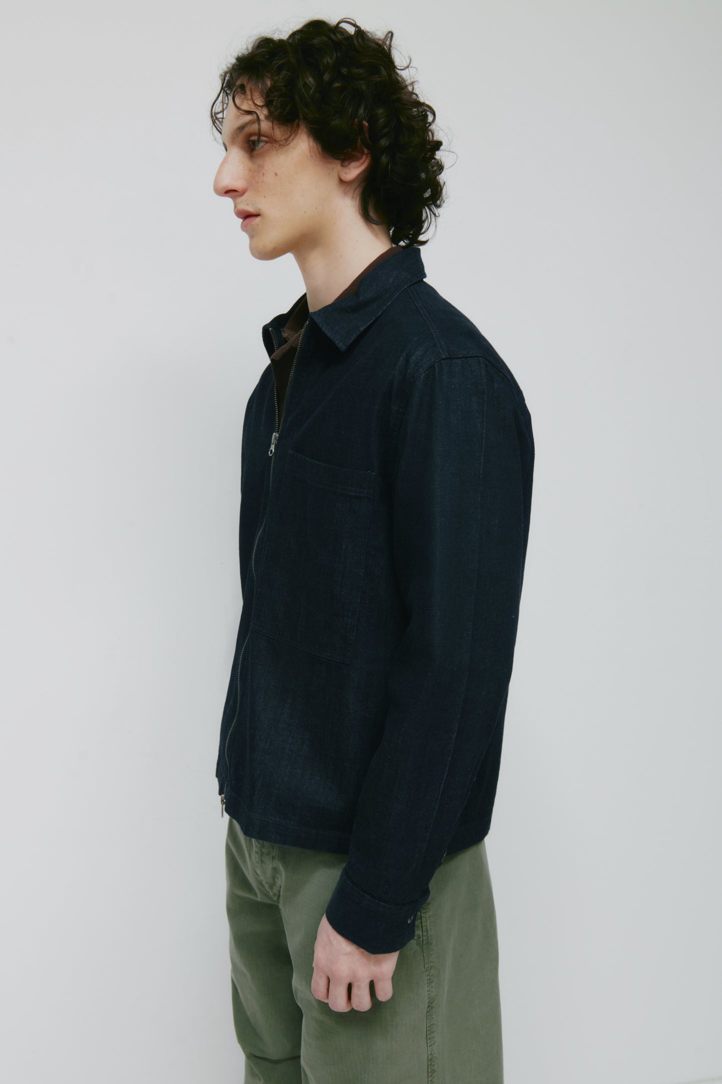 Men's Yafi Zip Shirt in Rinse