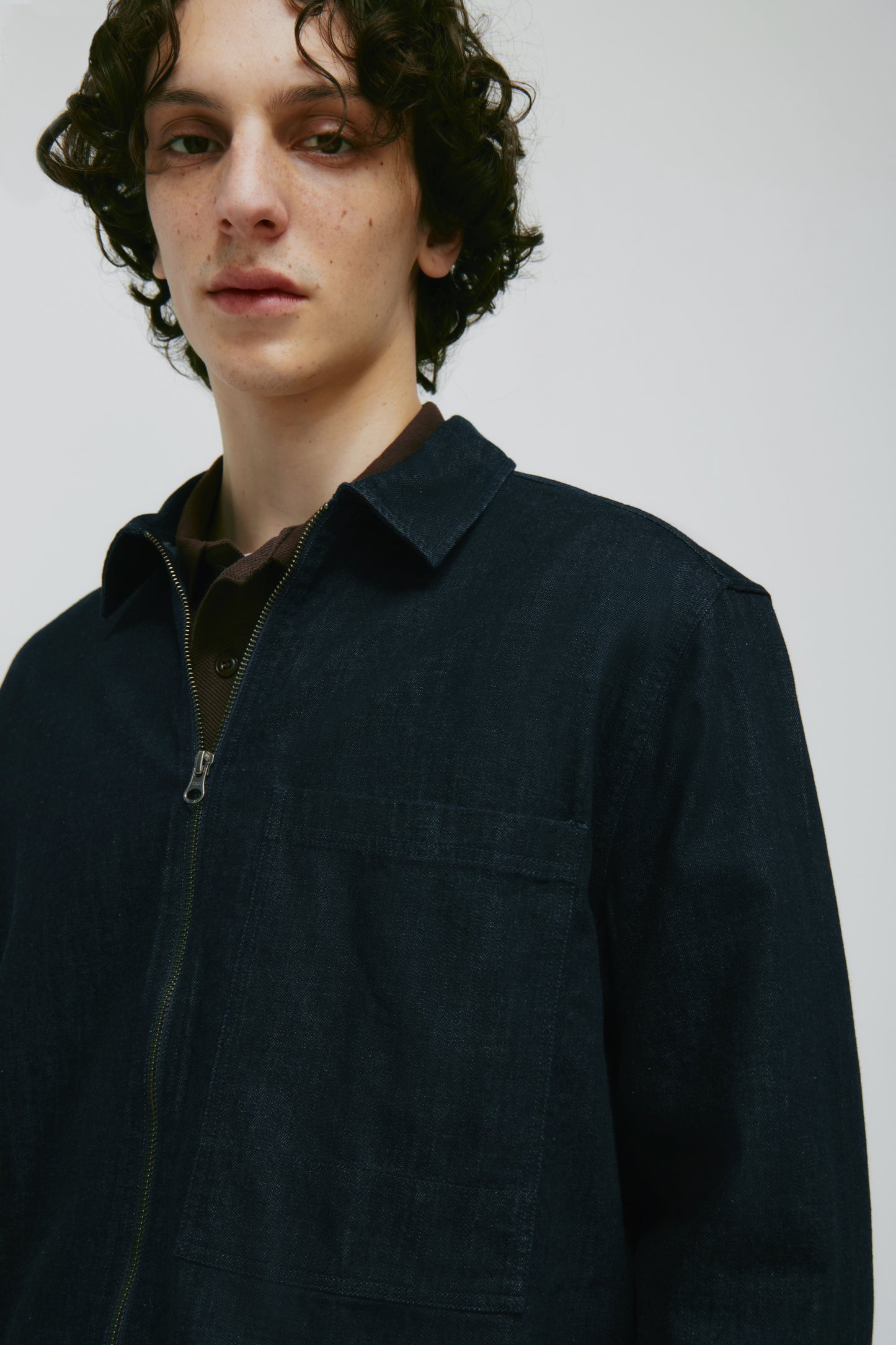 Men's Yafi Zip Shirt in Rinse