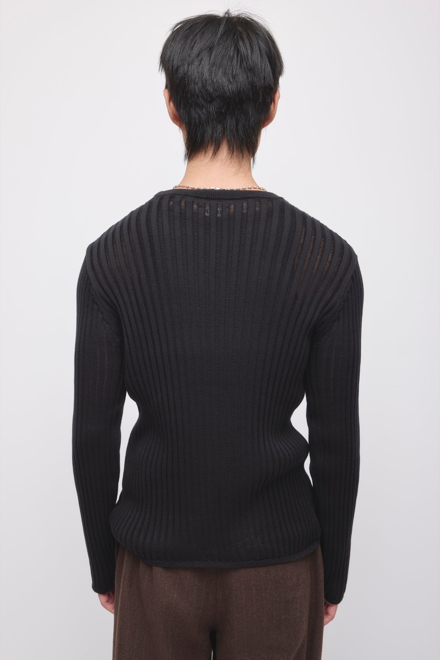 Men's Zalam Open Rib Longsleeve in Black