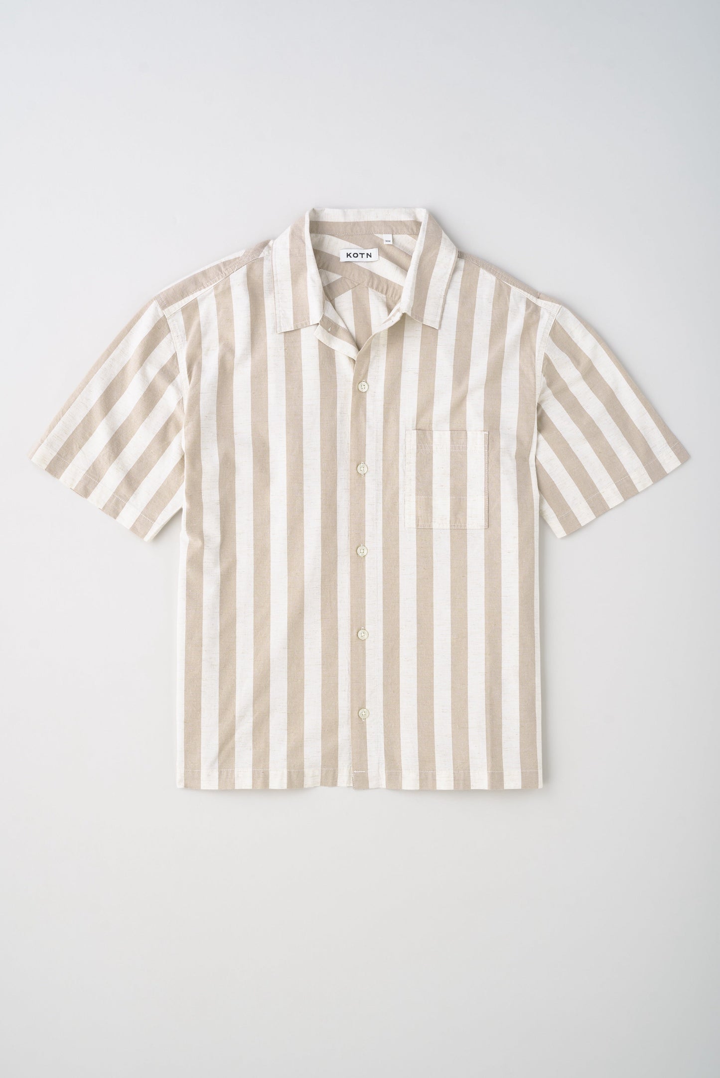 Abu-Simbel Short Sleeve Shirt in Natural Stripe
