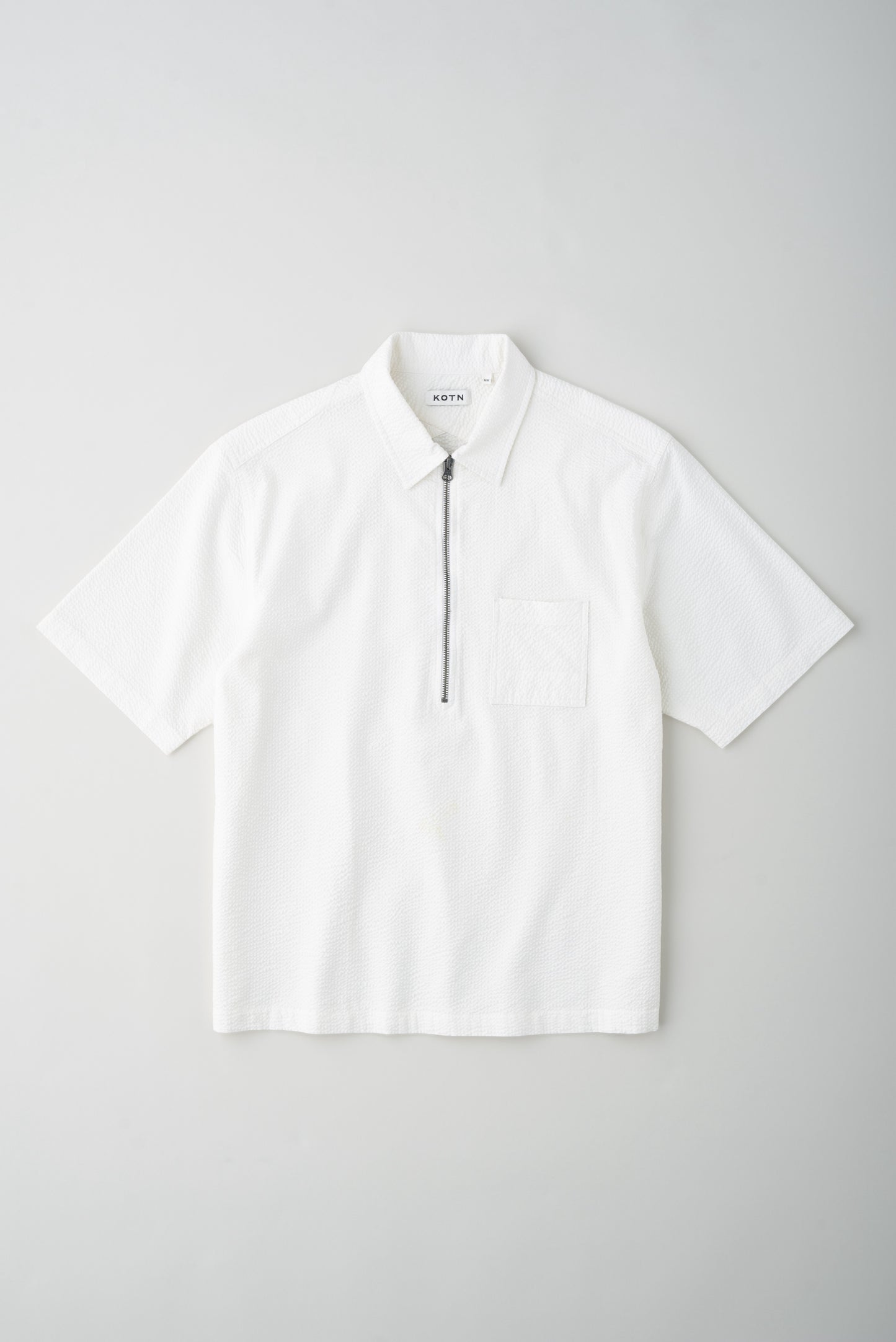 Men's Half Zip Shirt in Marshmallow