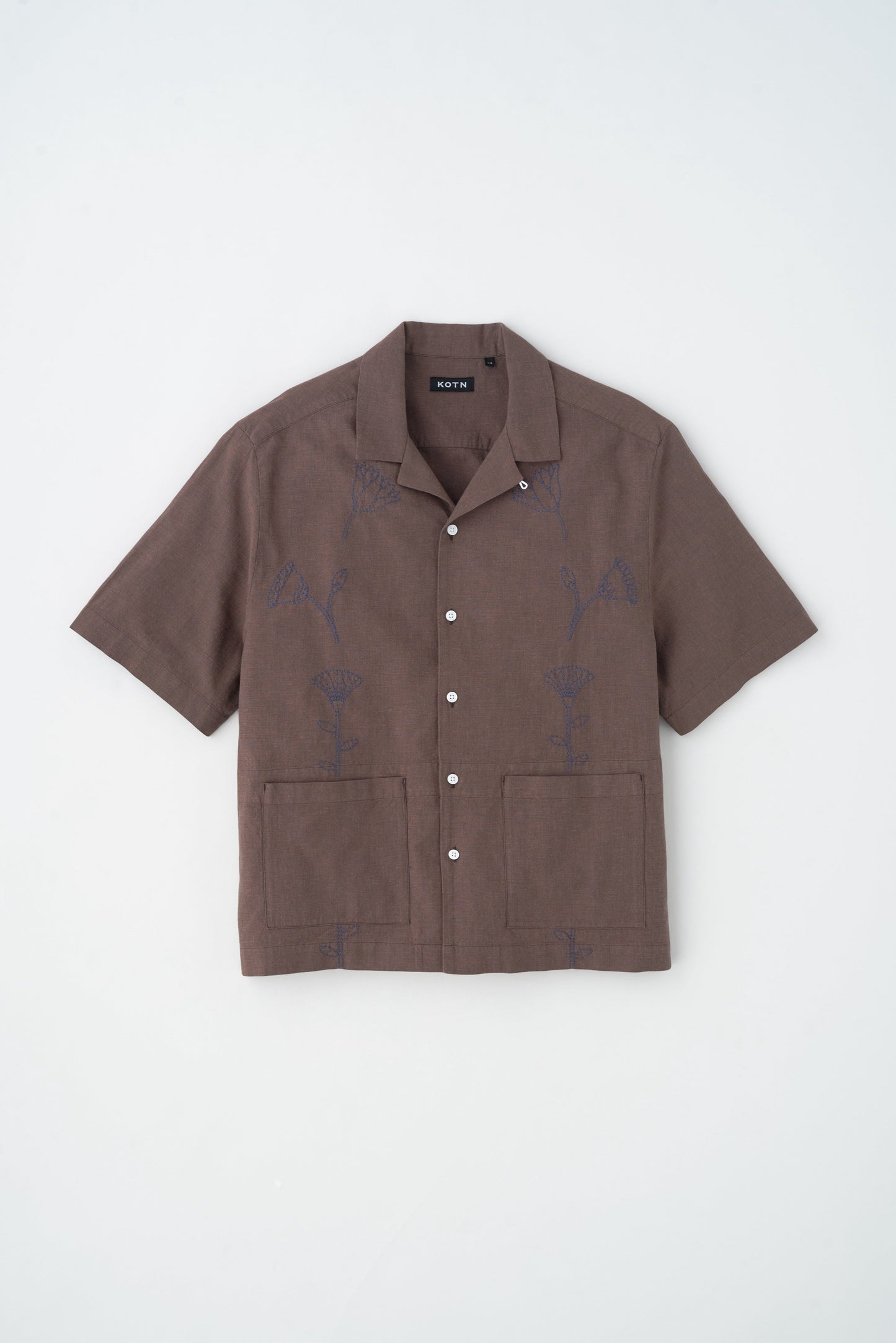 Linen Camp Shirt in Coffee Bean