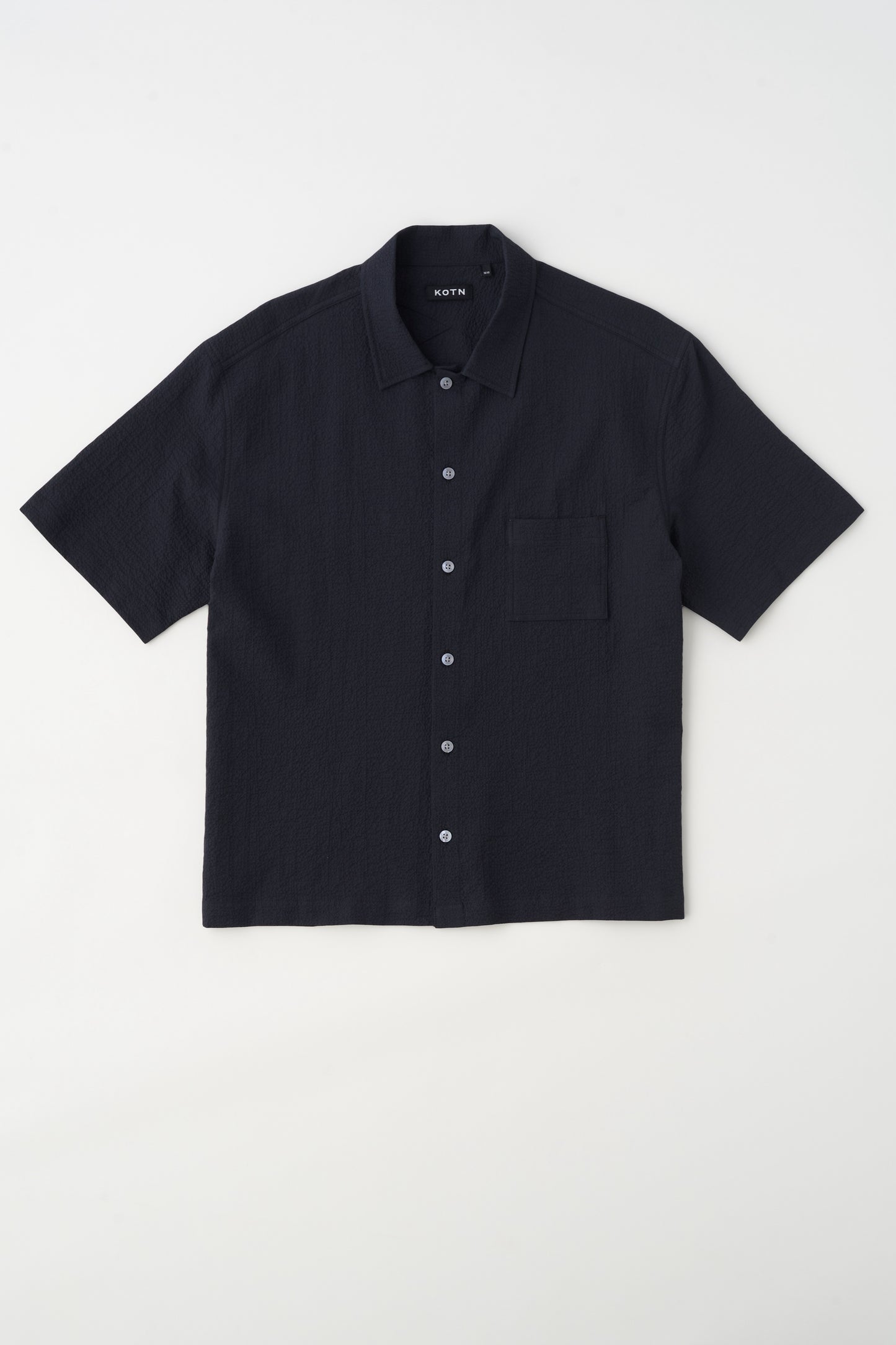 Men's Seersucker Shirt in Black
