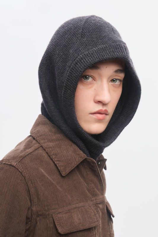 Merino Balaclava in Charcoal