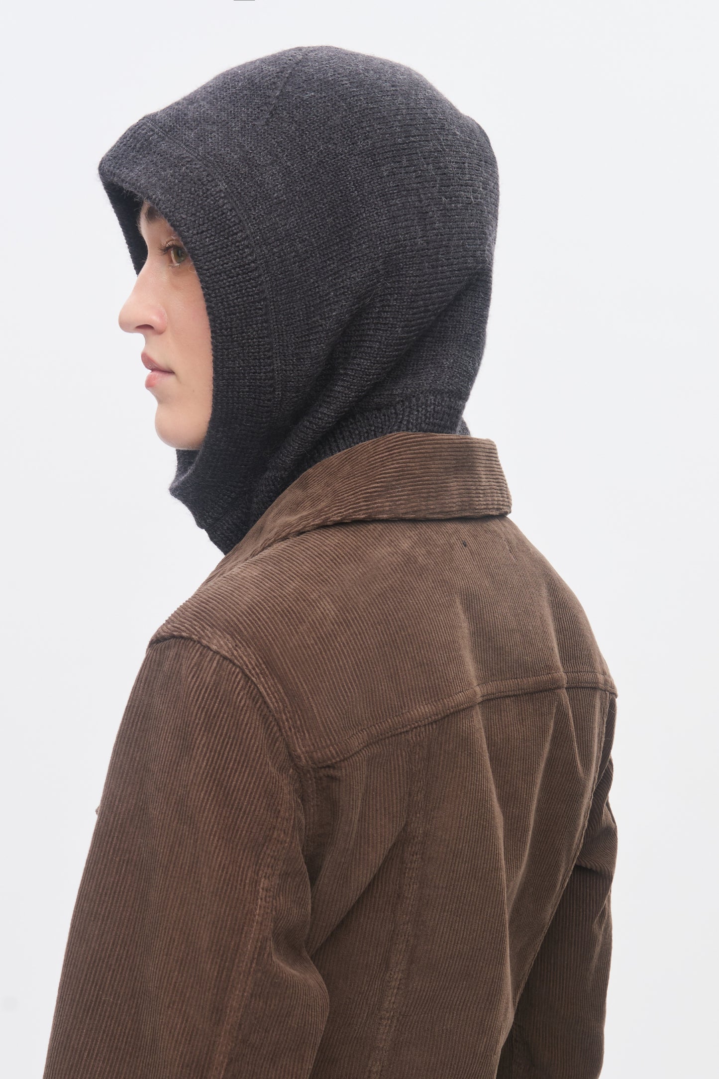 Merino Balaclava in Charcoal