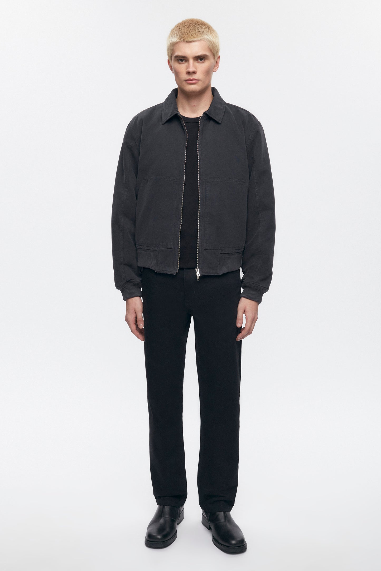 Men's A-2 Bomber Jacket in Washed Black