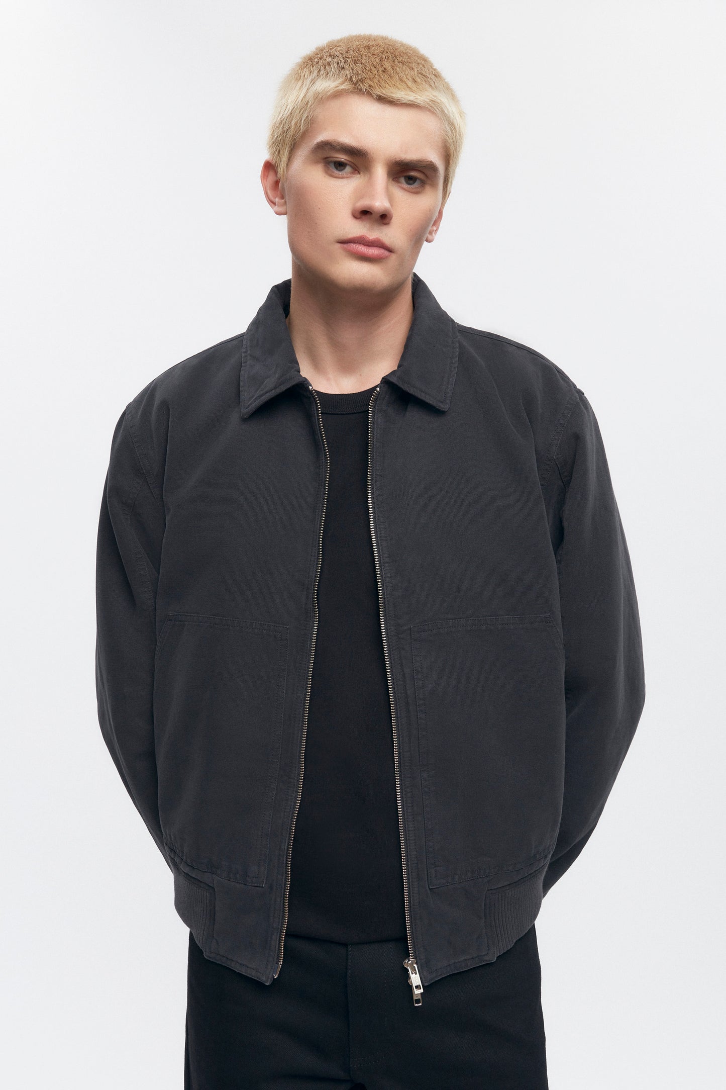 Men's A-2 Bomber Jacket in Washed Black
