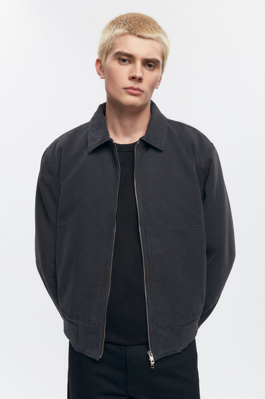 Men's A-2 Bomber Jacket in Washed Black