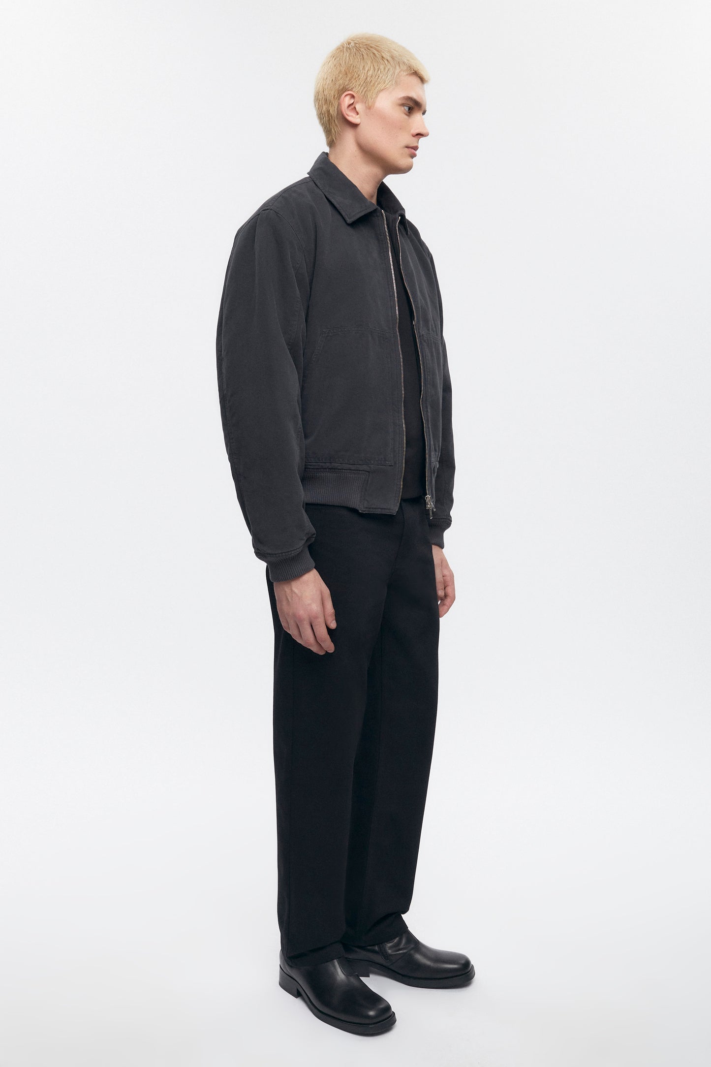 Men's A-2 Bomber Jacket in Washed Black