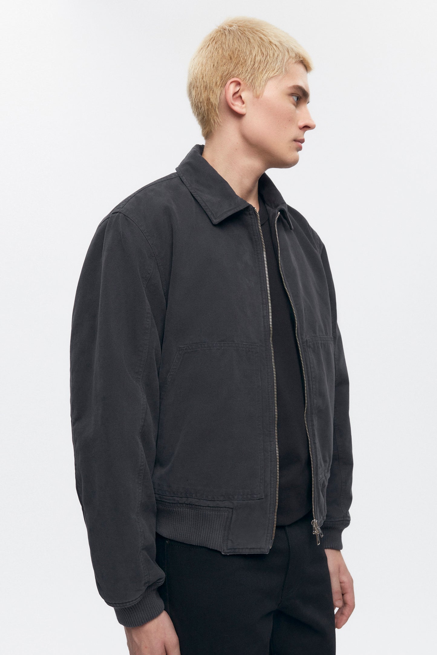 Men's A-2 Bomber Jacket in Washed Black