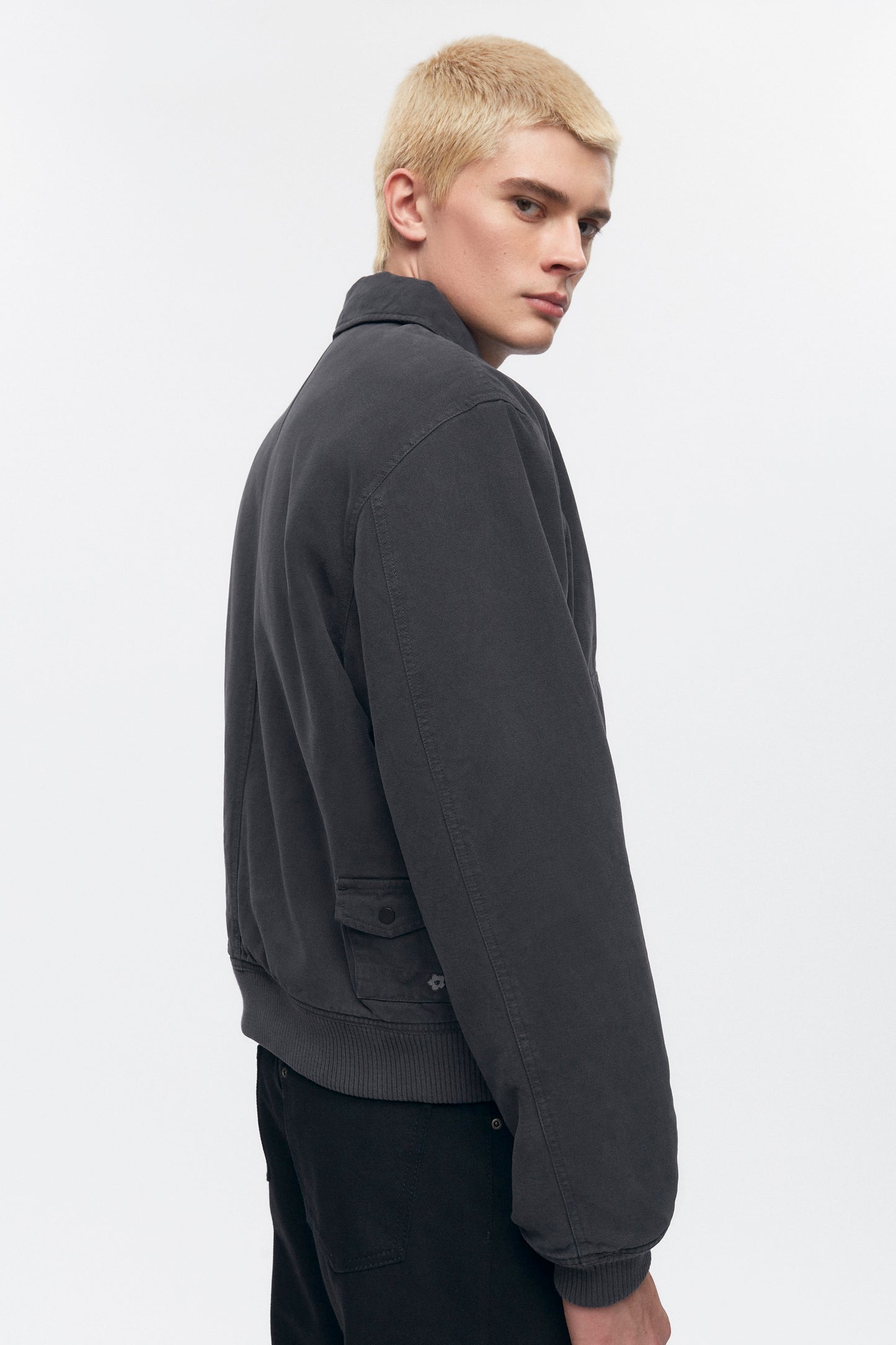 Men's A-2 Bomber Jacket in Washed Black