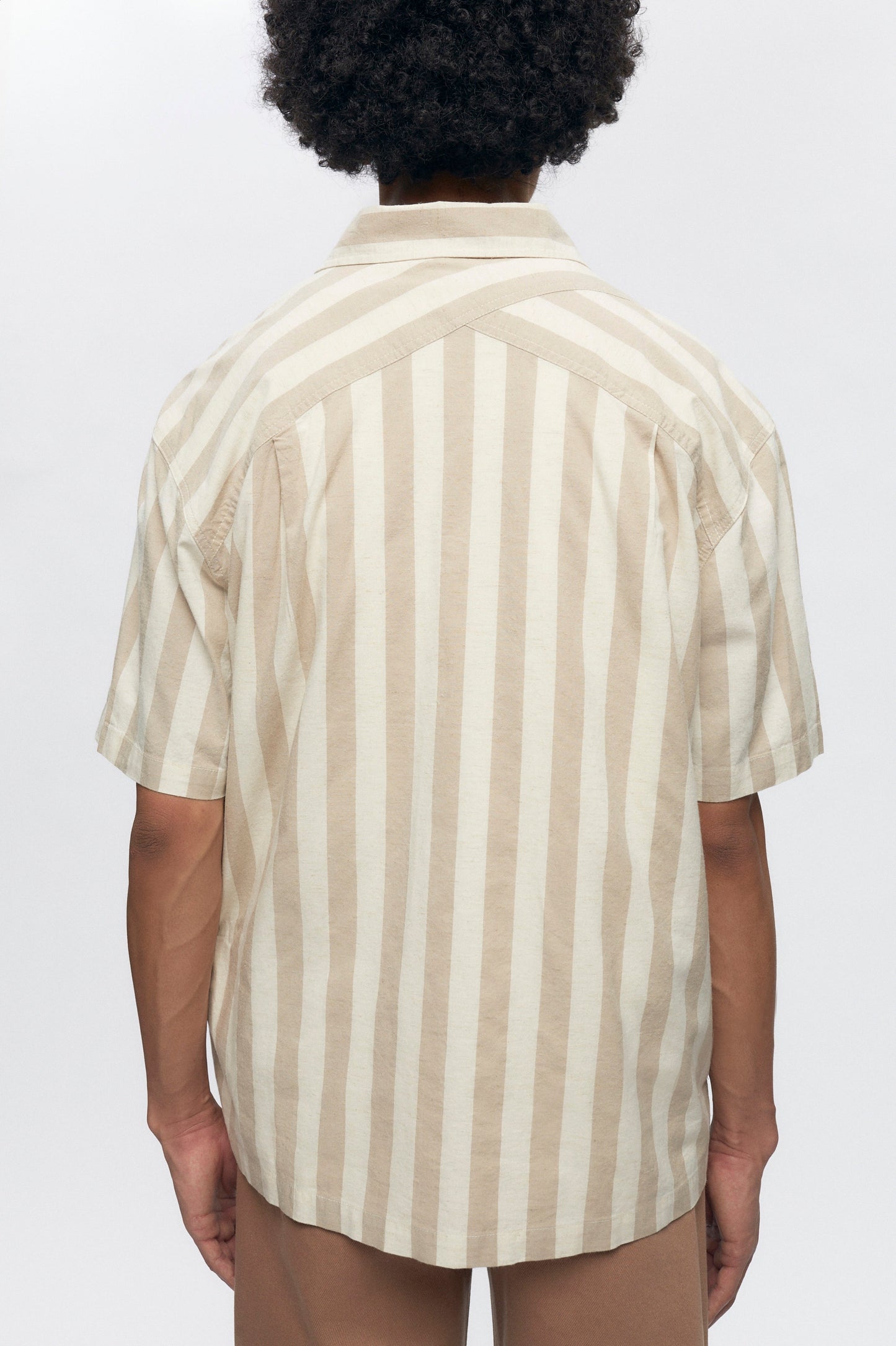 Abu-Simbel Short Sleeve Shirt in Natural Stripe