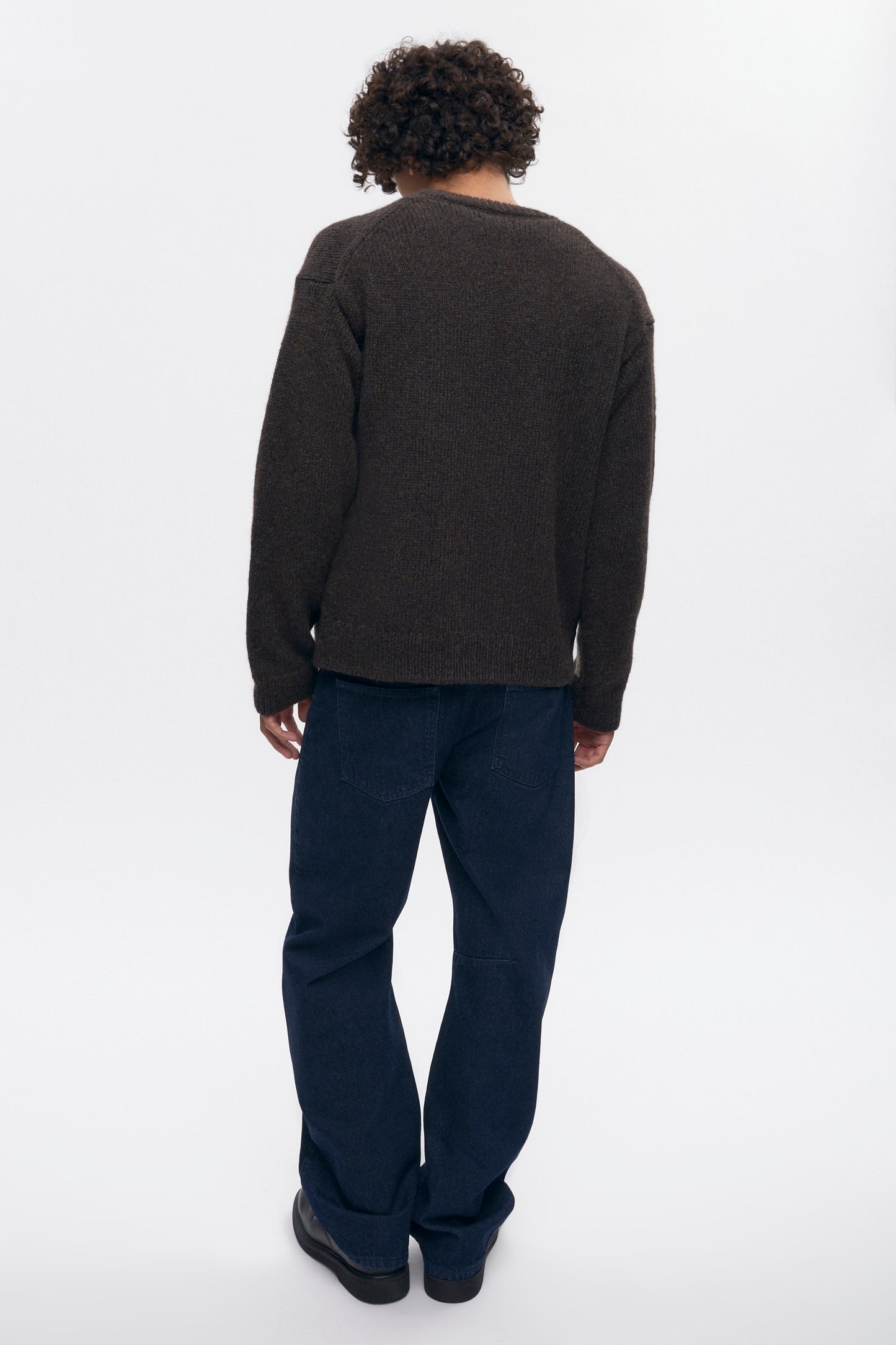 Men's Ali Crewneck Sweater in Cocoa/Oat