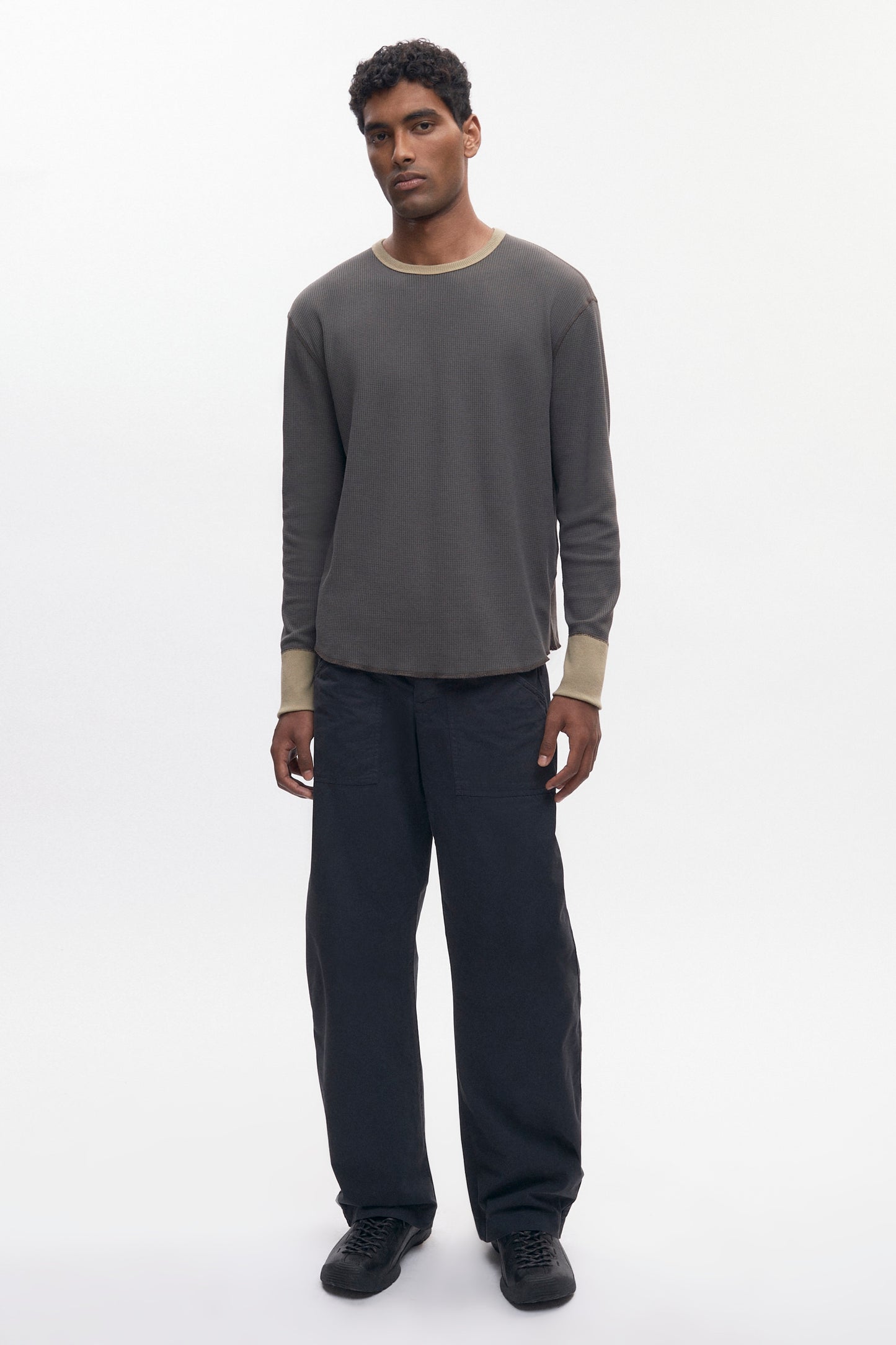 Men's Atlas Waffle Longsleeve in Beluga/Desert